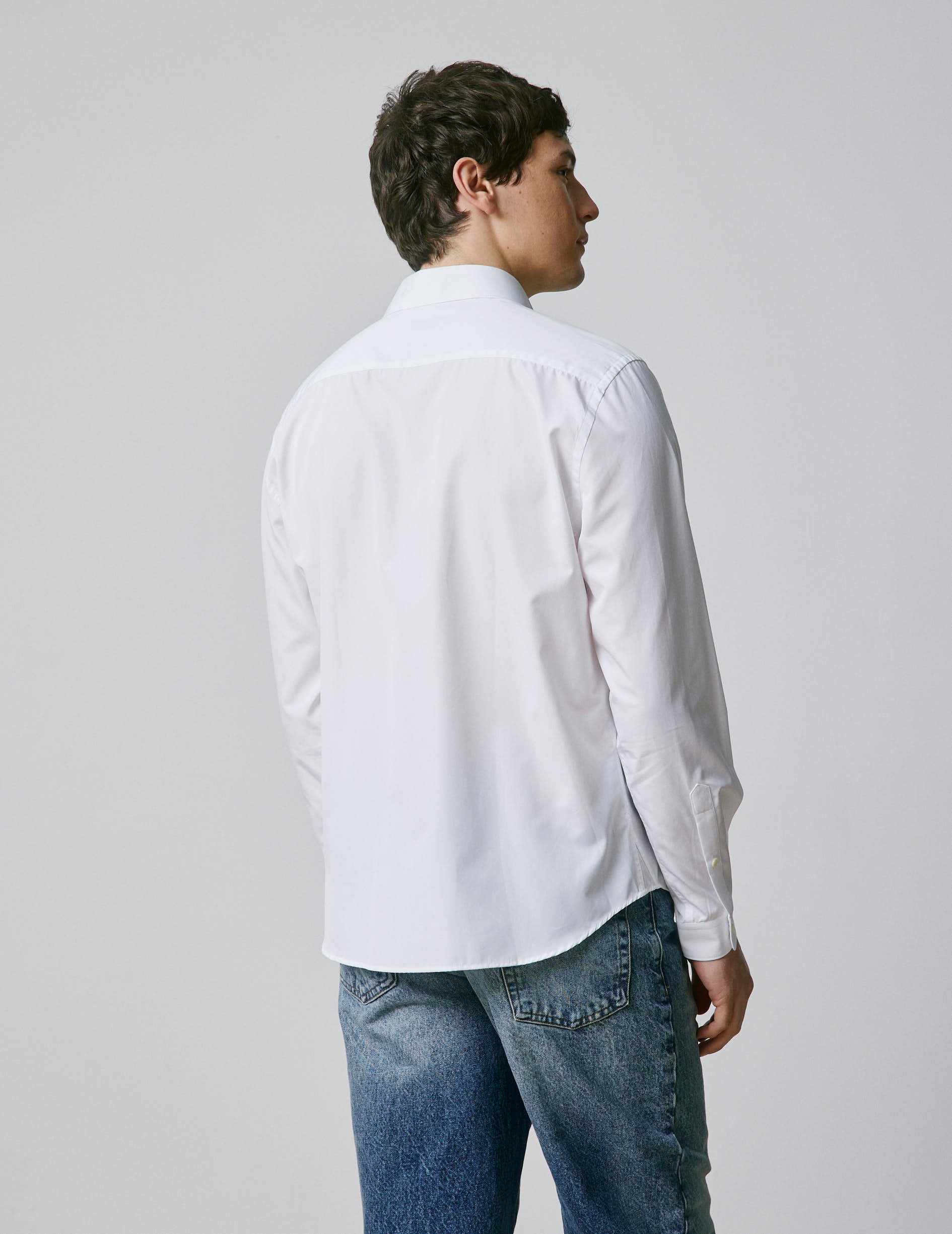 Chemise mixte "Je t'aime" blanche - Popeline - Col Figaret