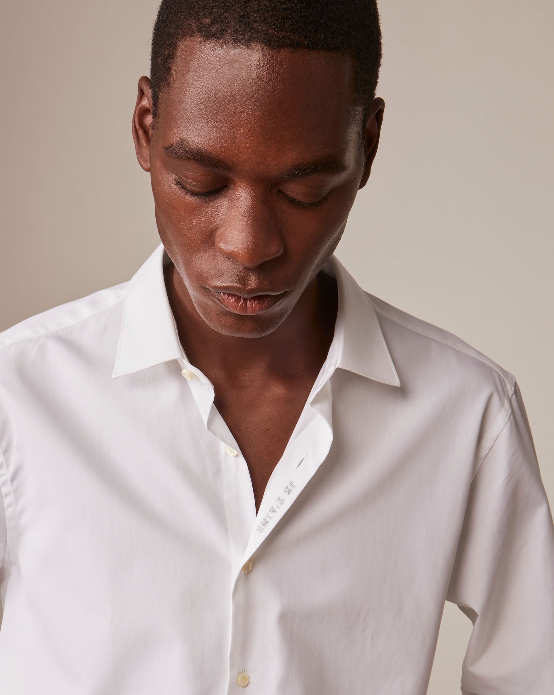 Chemise mixte "Je t'aime" blanche - Popeline - Col Figaret