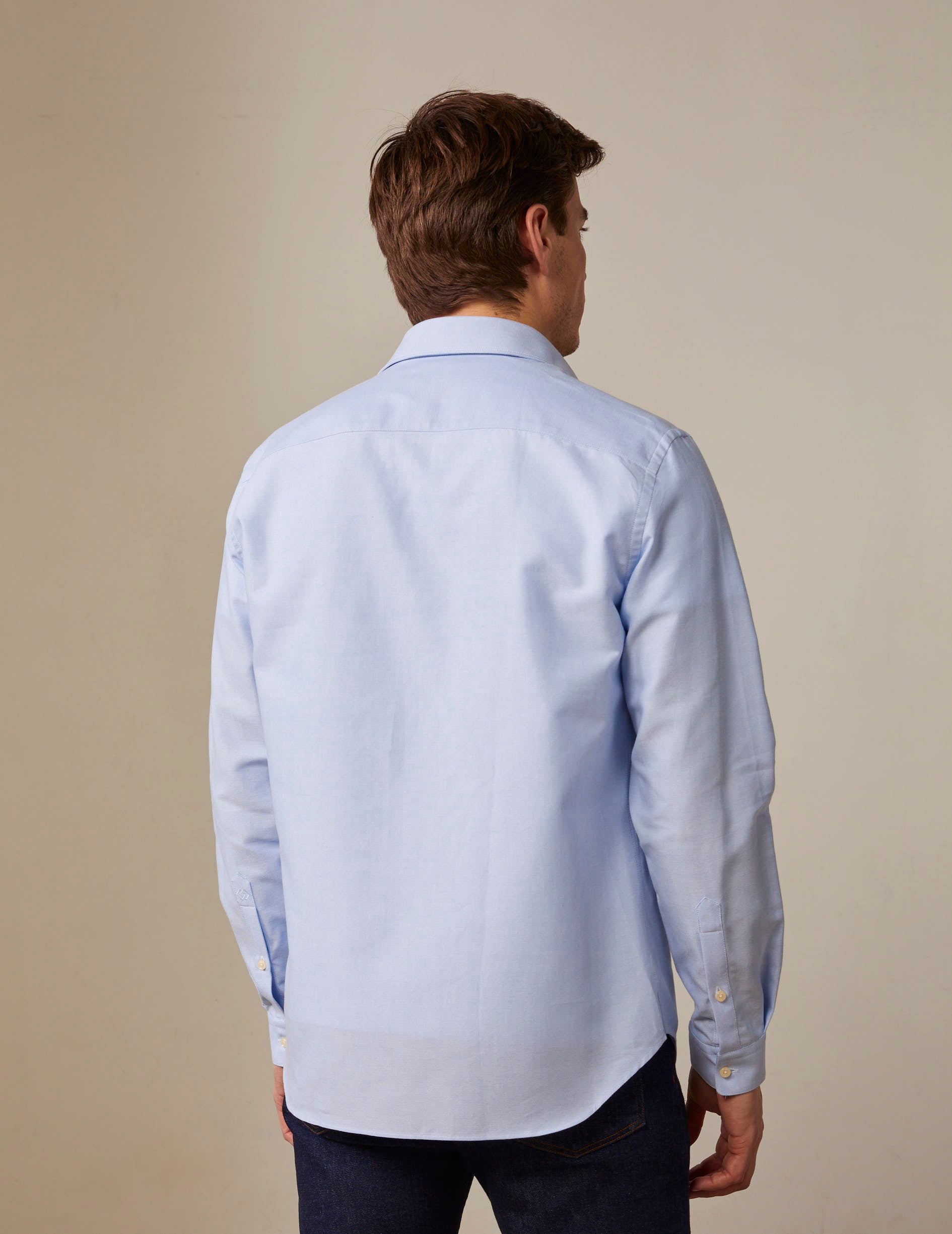 Chemise Semi-ajustée bleue - Oxford - Col Américain
