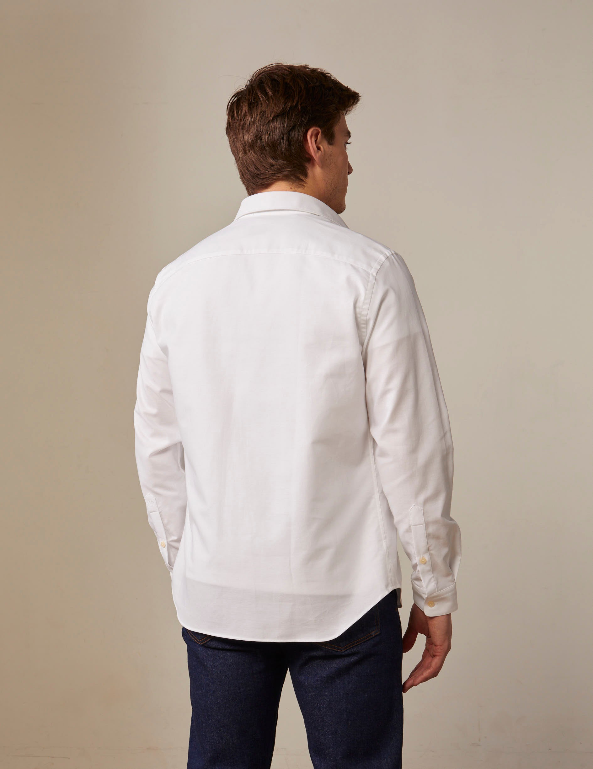 Chemise Semi-ajustée blanche - Oxford - Col Américain