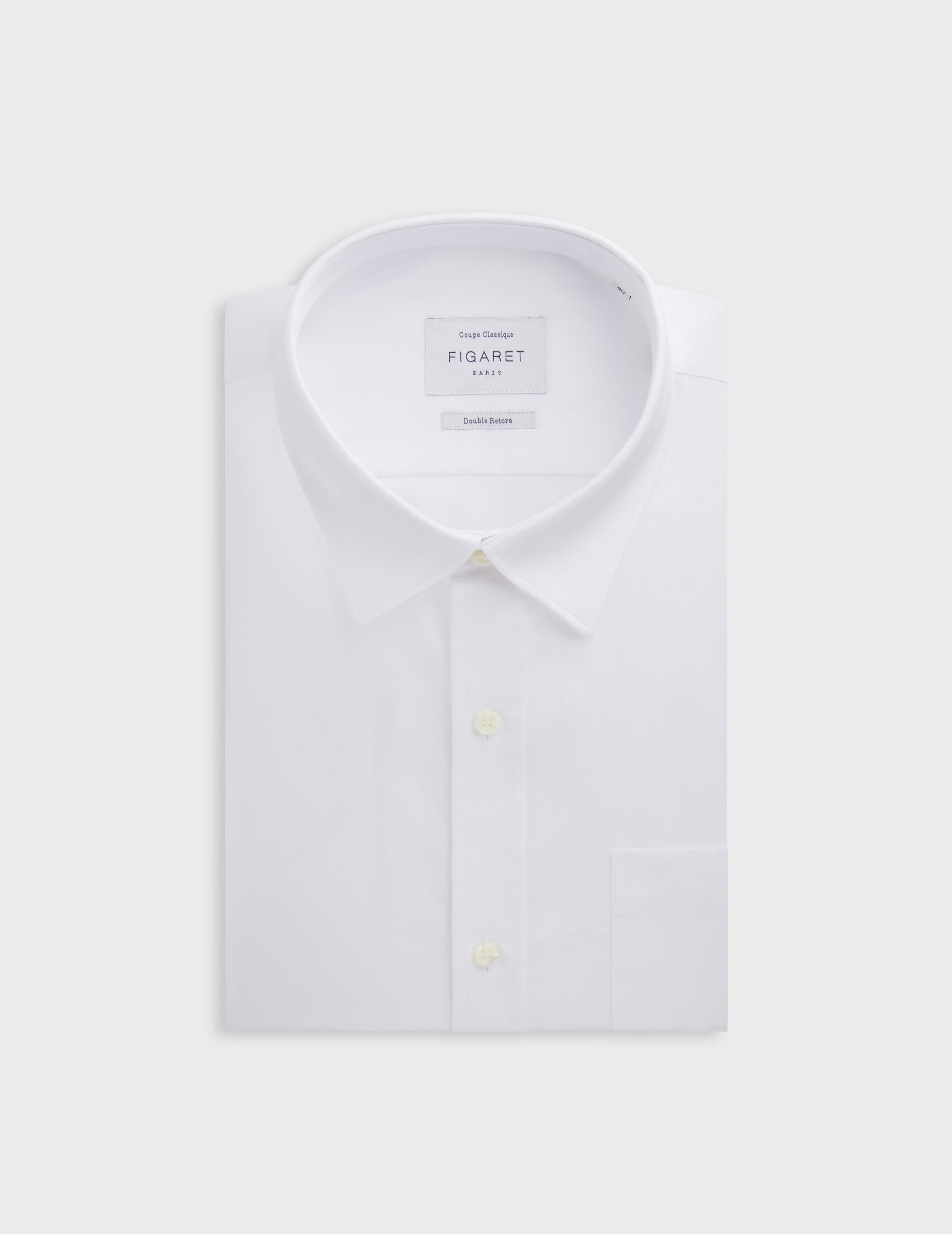 Chemise Classique blanche - Façonné - Col Figaret