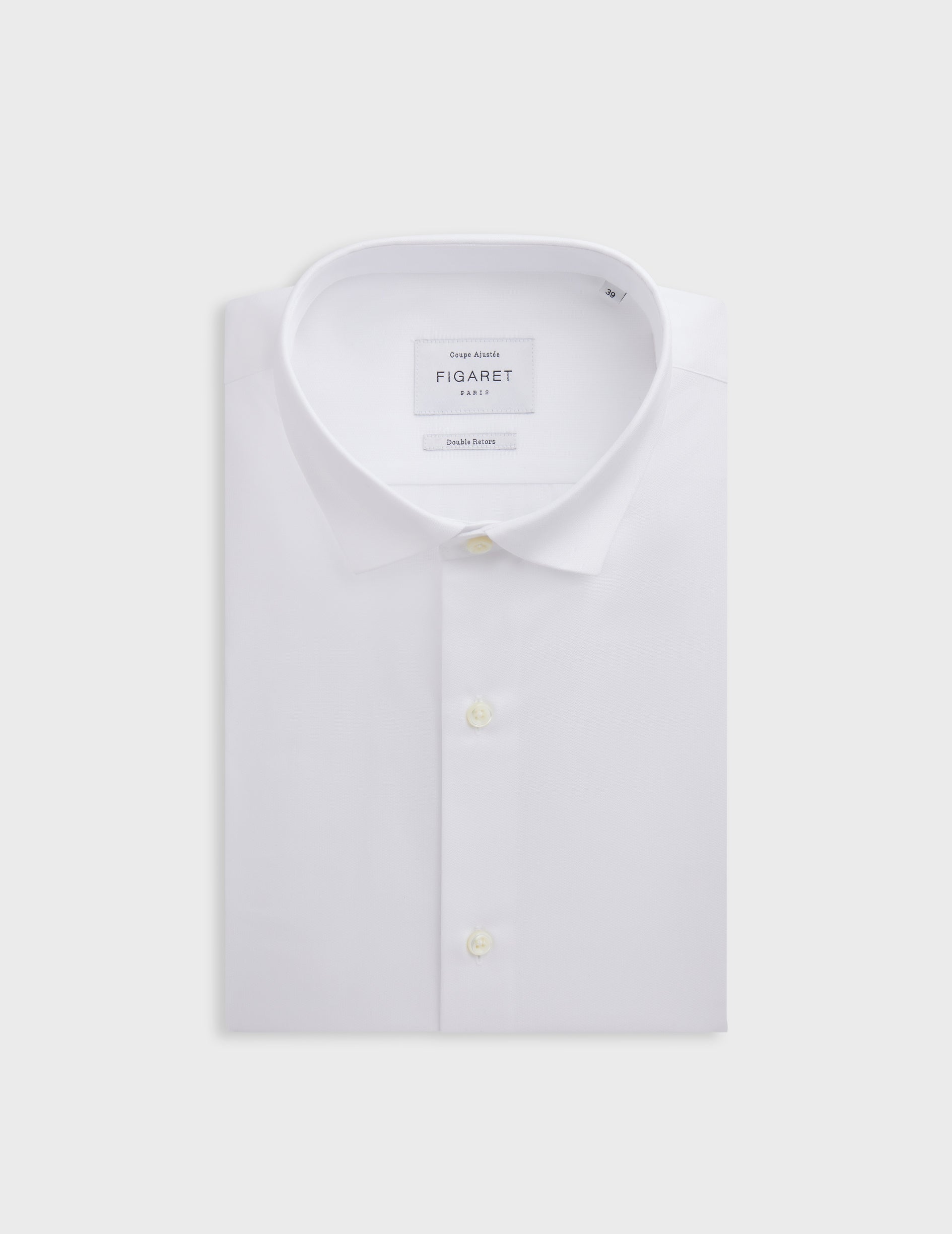Chemise Ajustée blanche - Façonné - Col Fin