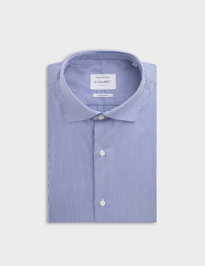 Semi-fitted striped blue shirt