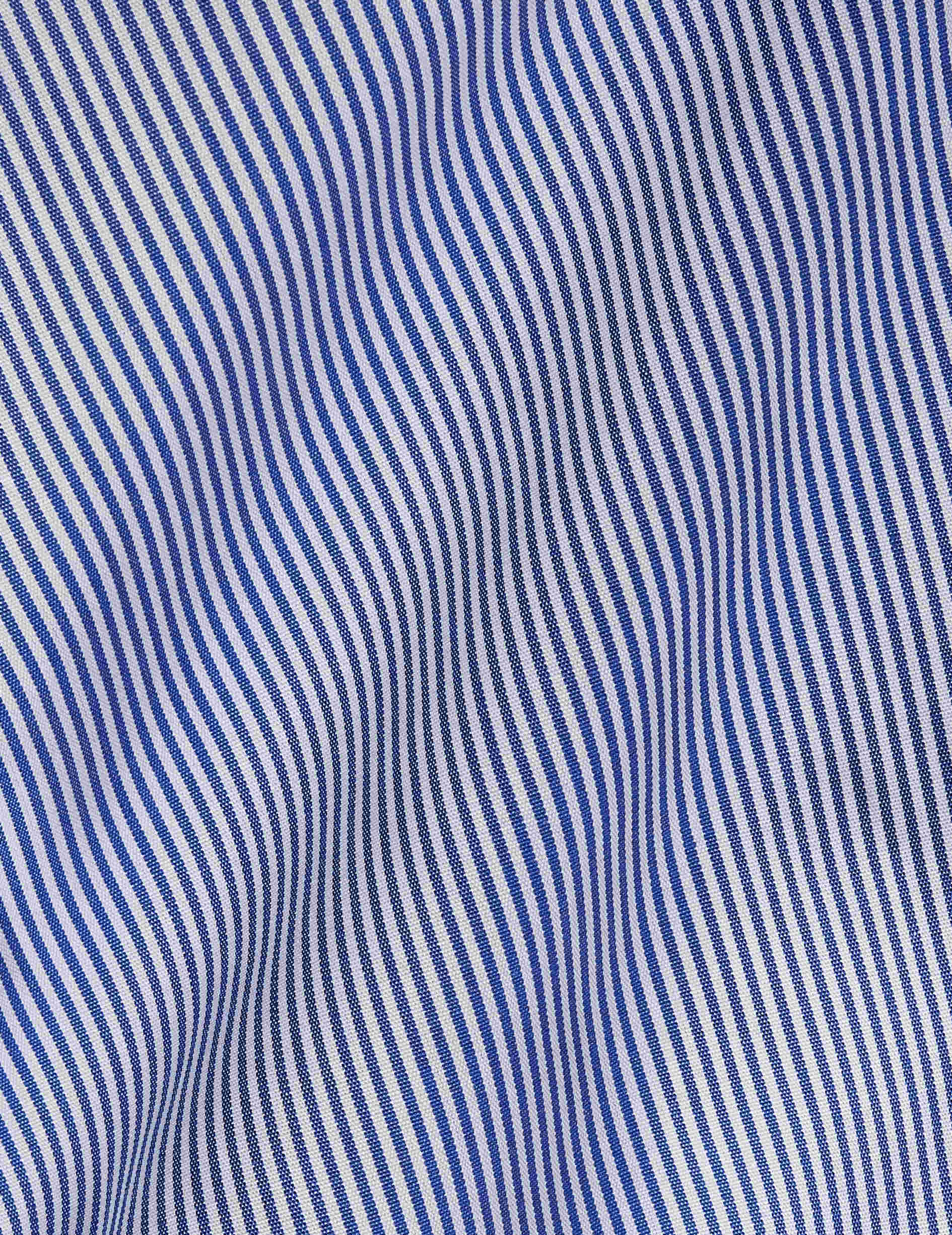 Chemise Semi-ajustée rayée bleu marine - Popeline - Col Italien