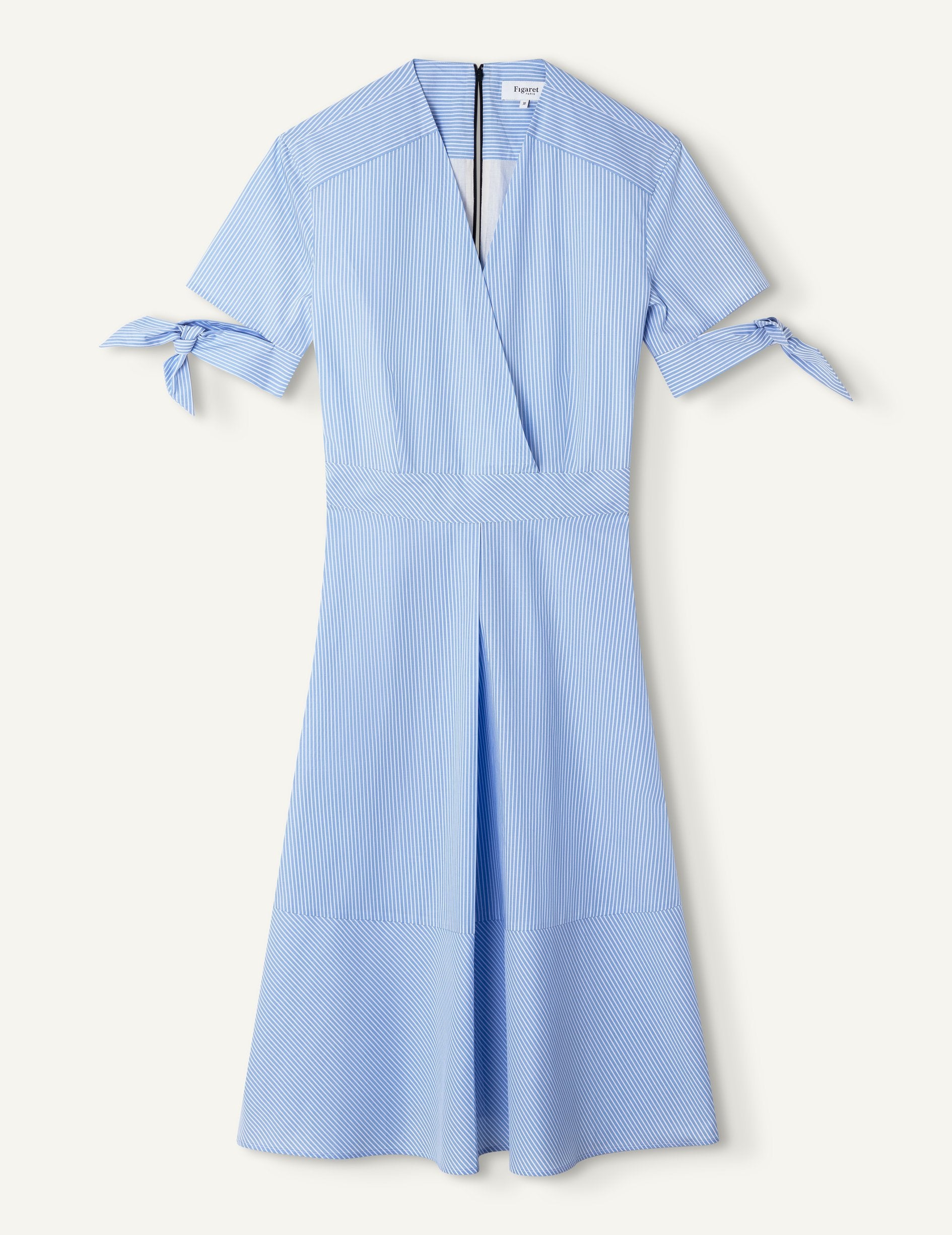 Bess dress in blue striped poplin - Poplin
