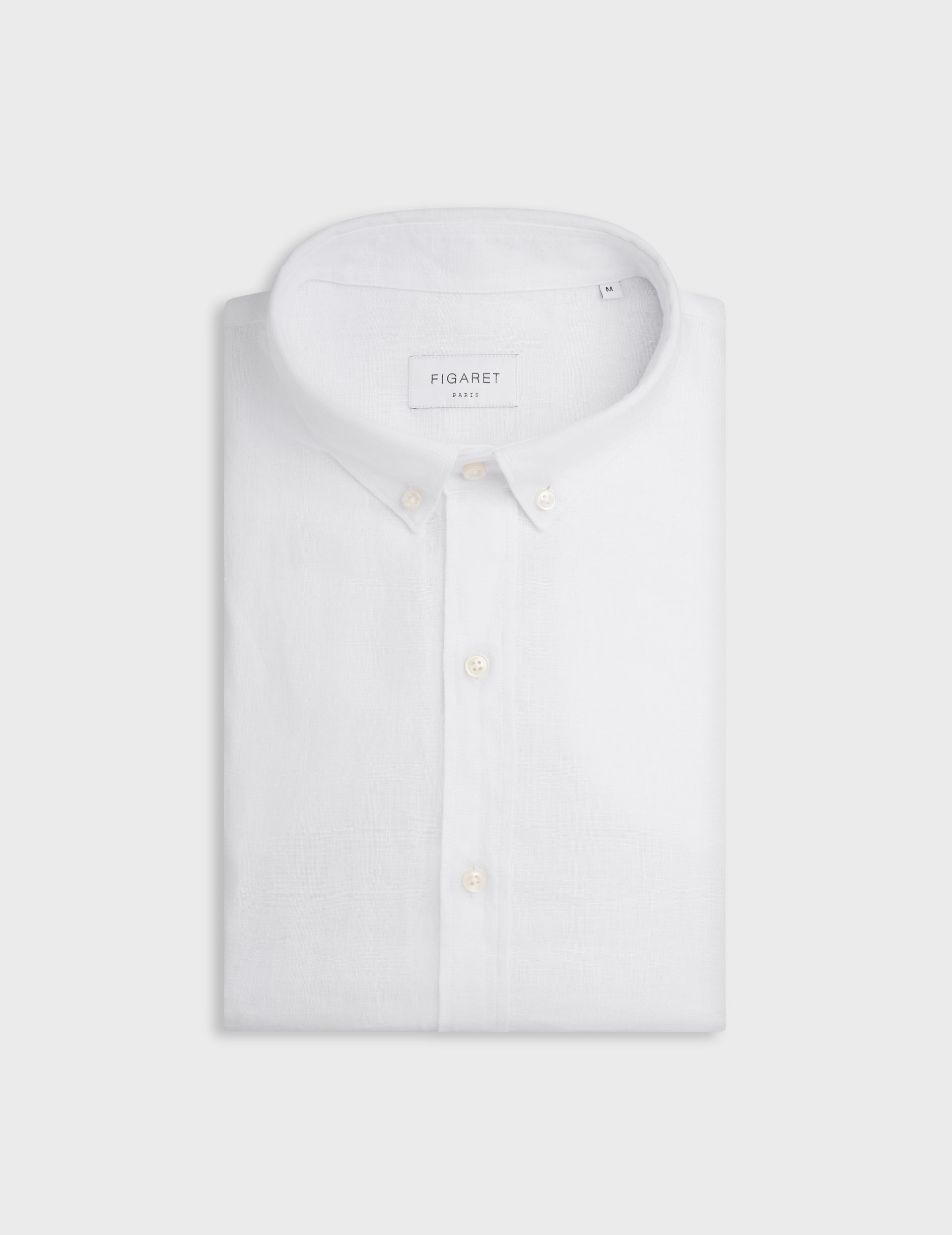 Chemise Gaspard en lin blanc - Lin - Col Américain