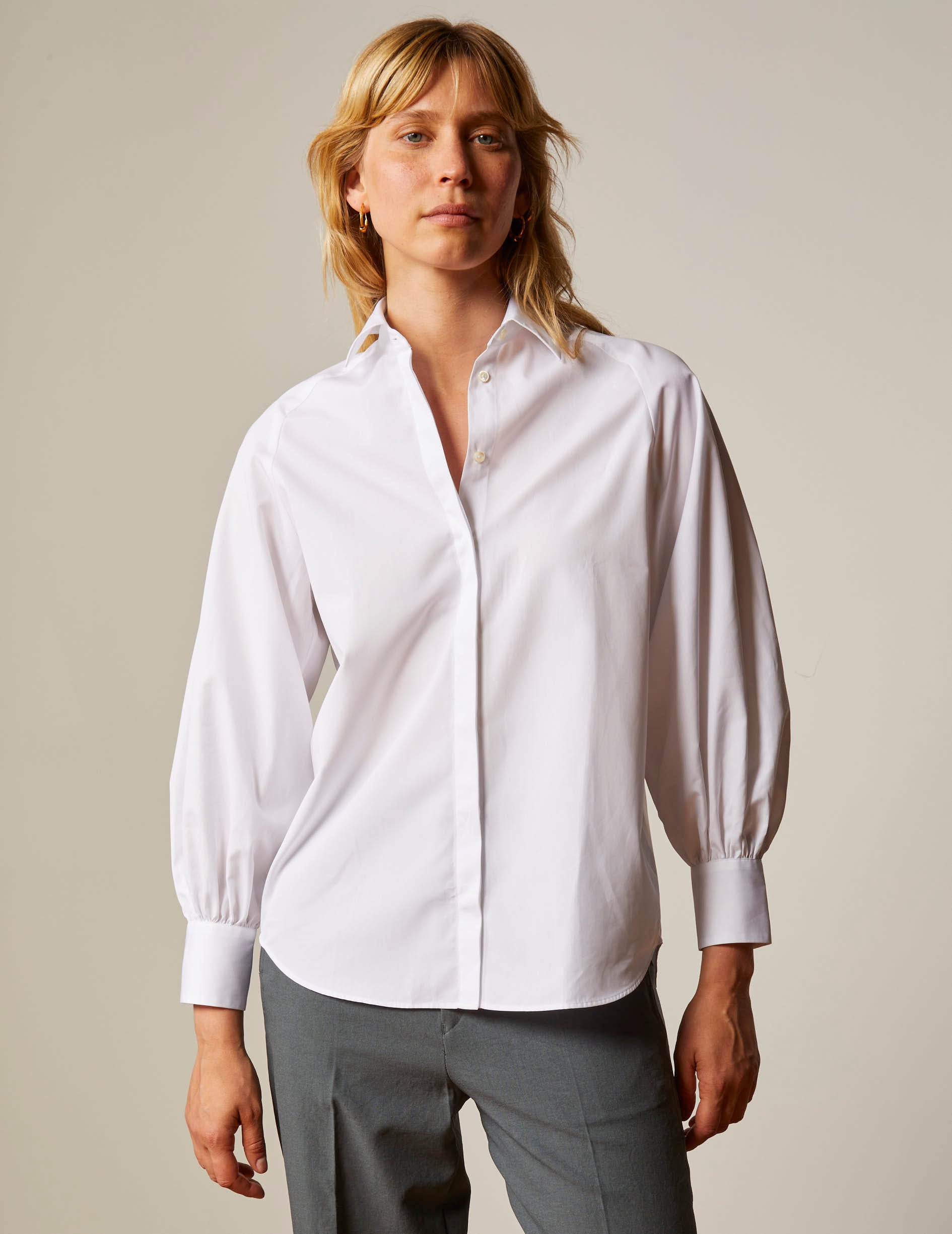 white Oversized Cassie Shirt - Poplin