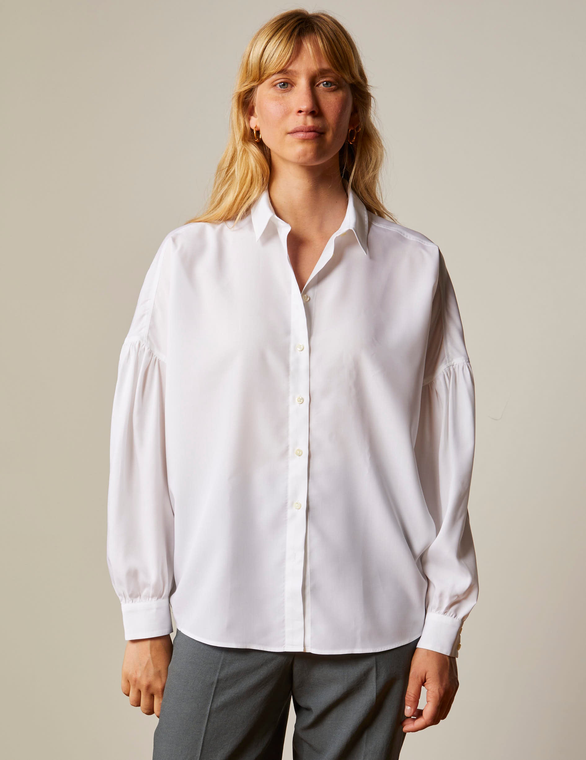 white Oversized Crystal shirt - Tencel