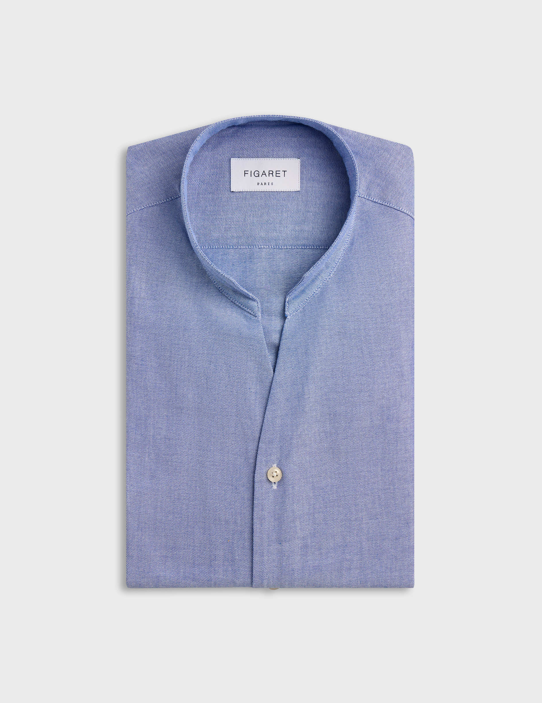 Blue Carl shirt - Oxford - Open straight Collar