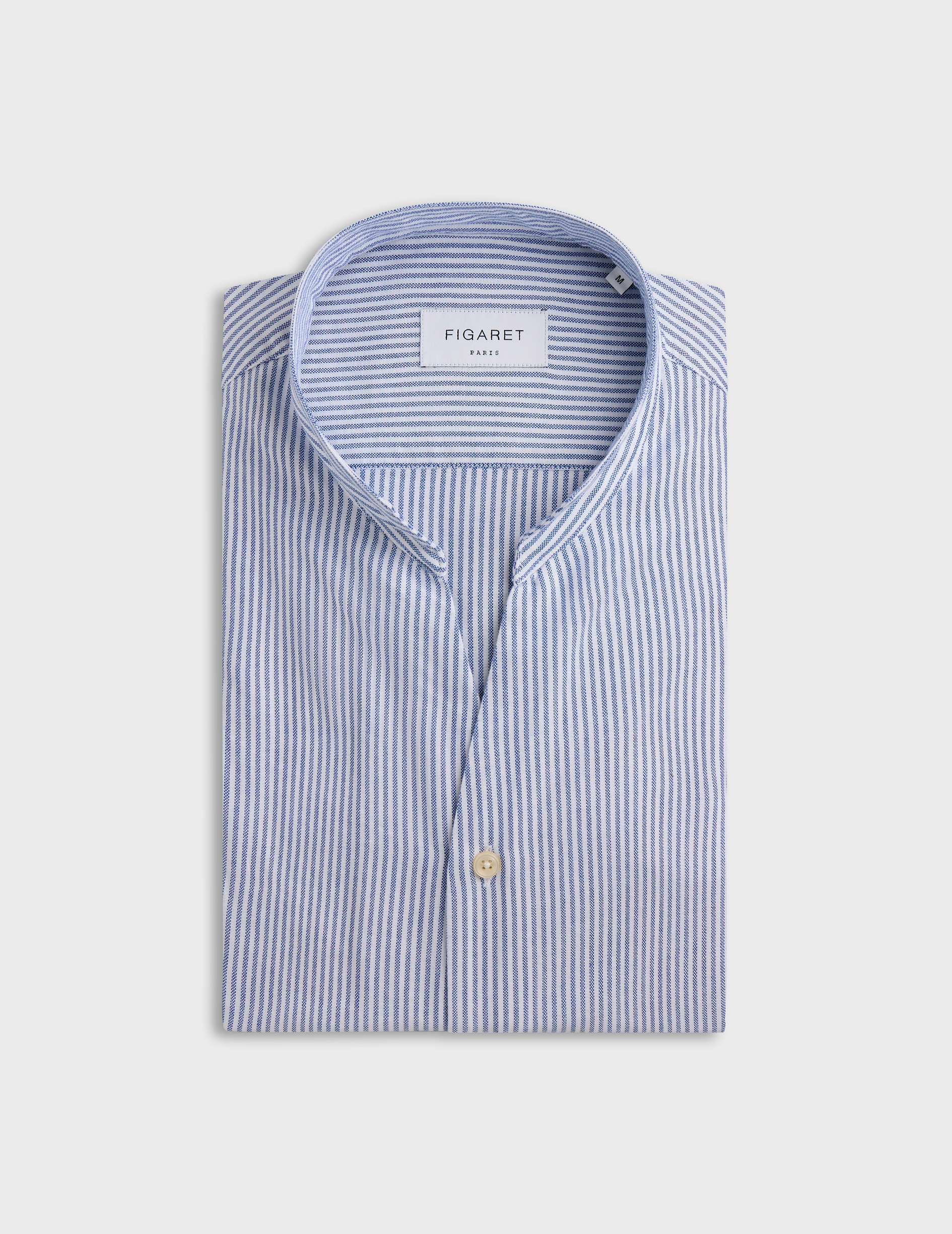 Blue striped Carl shirt - Oxford - Open straight Collar