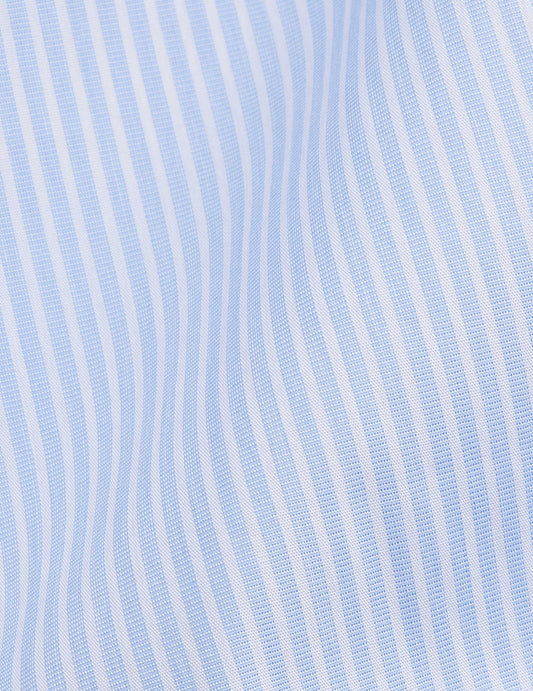 Fitted blue striped stretch shirt