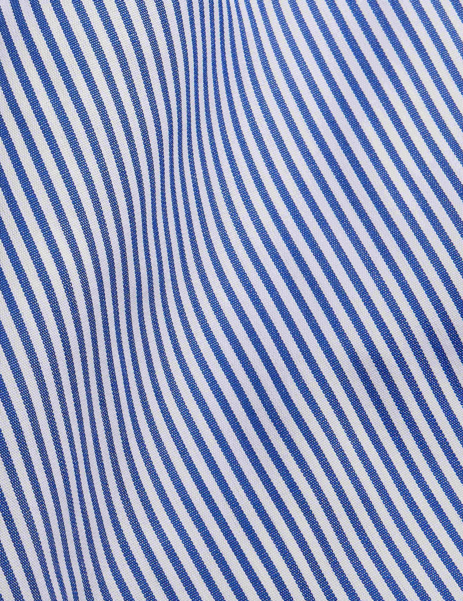 Chemise Semi-ajustée rayée bleue - Popeline - Col Figaret