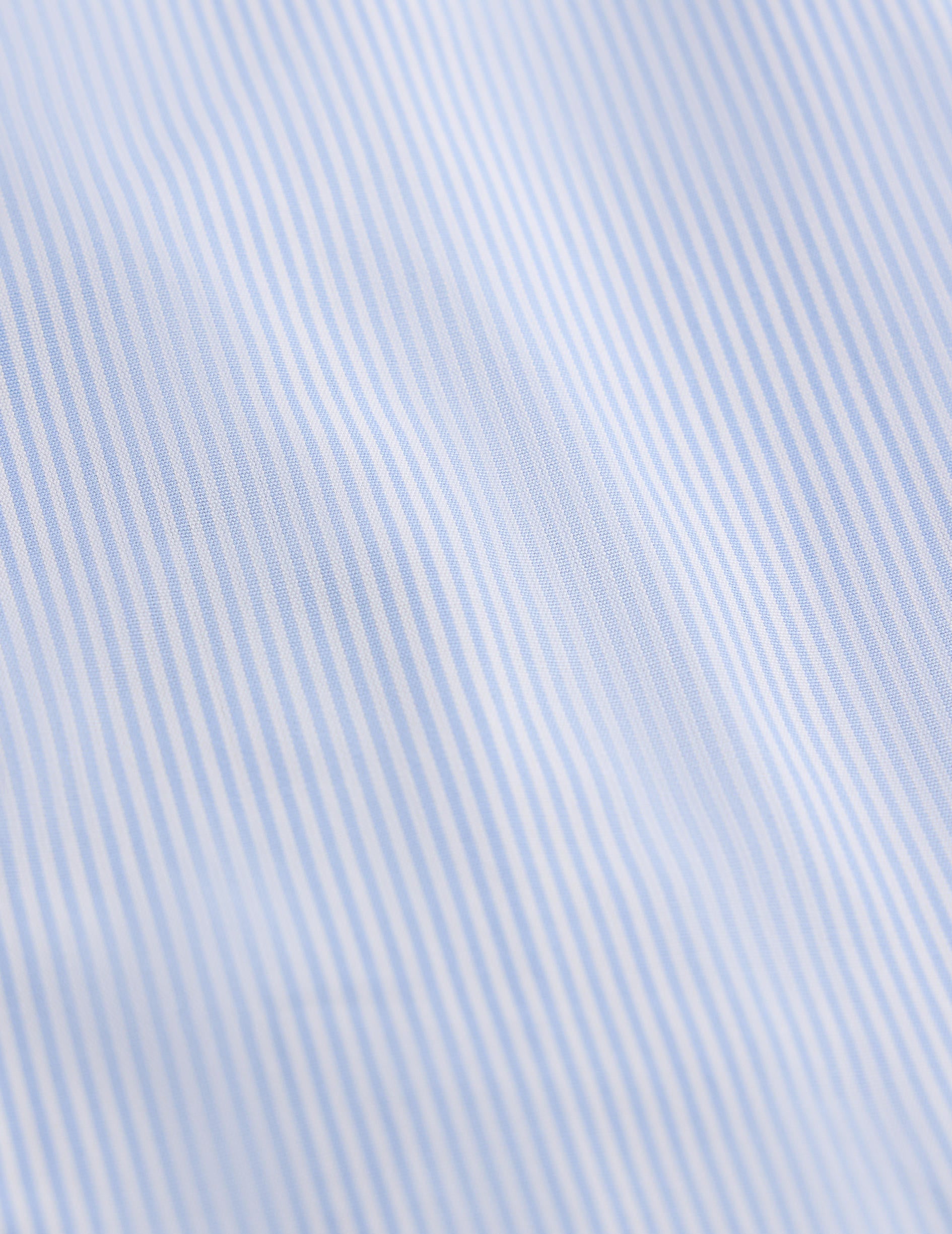 Chemise Ajustée rayée bleue - Popeline - Col Italien