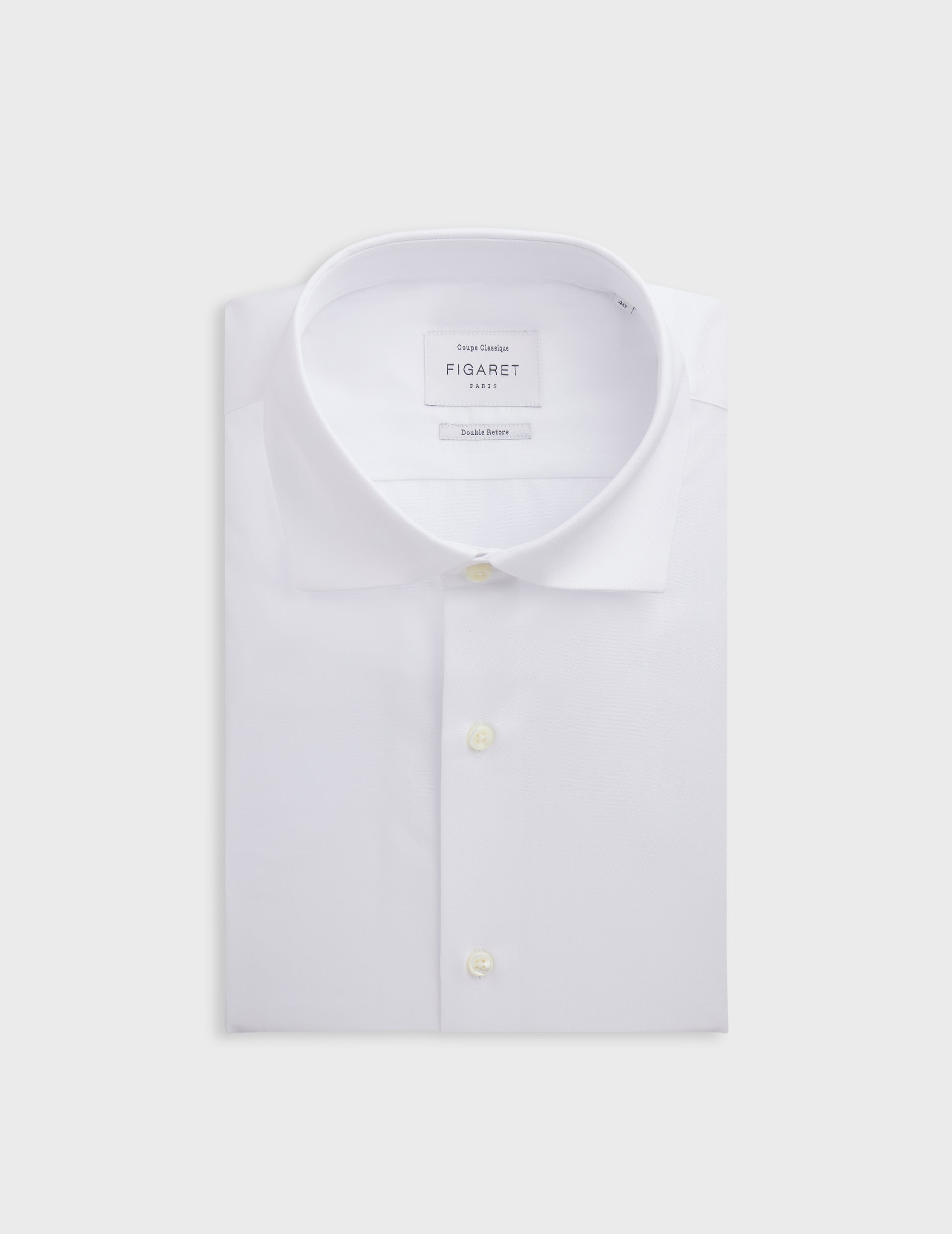 Chemise Classique blanche - Façonné - Col Italien