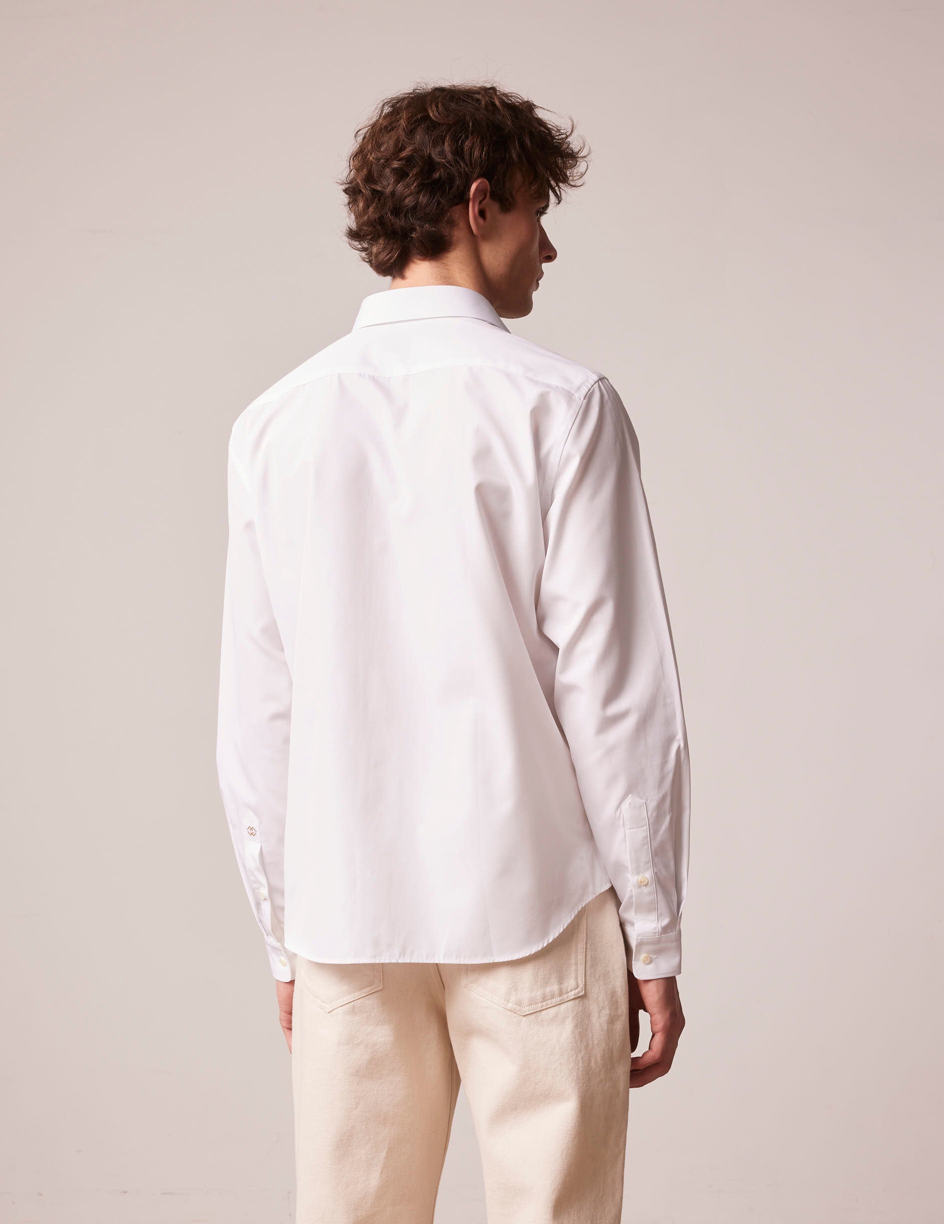 Chemise mixte "Je t'aime" blanche - Popeline - Col Figaret