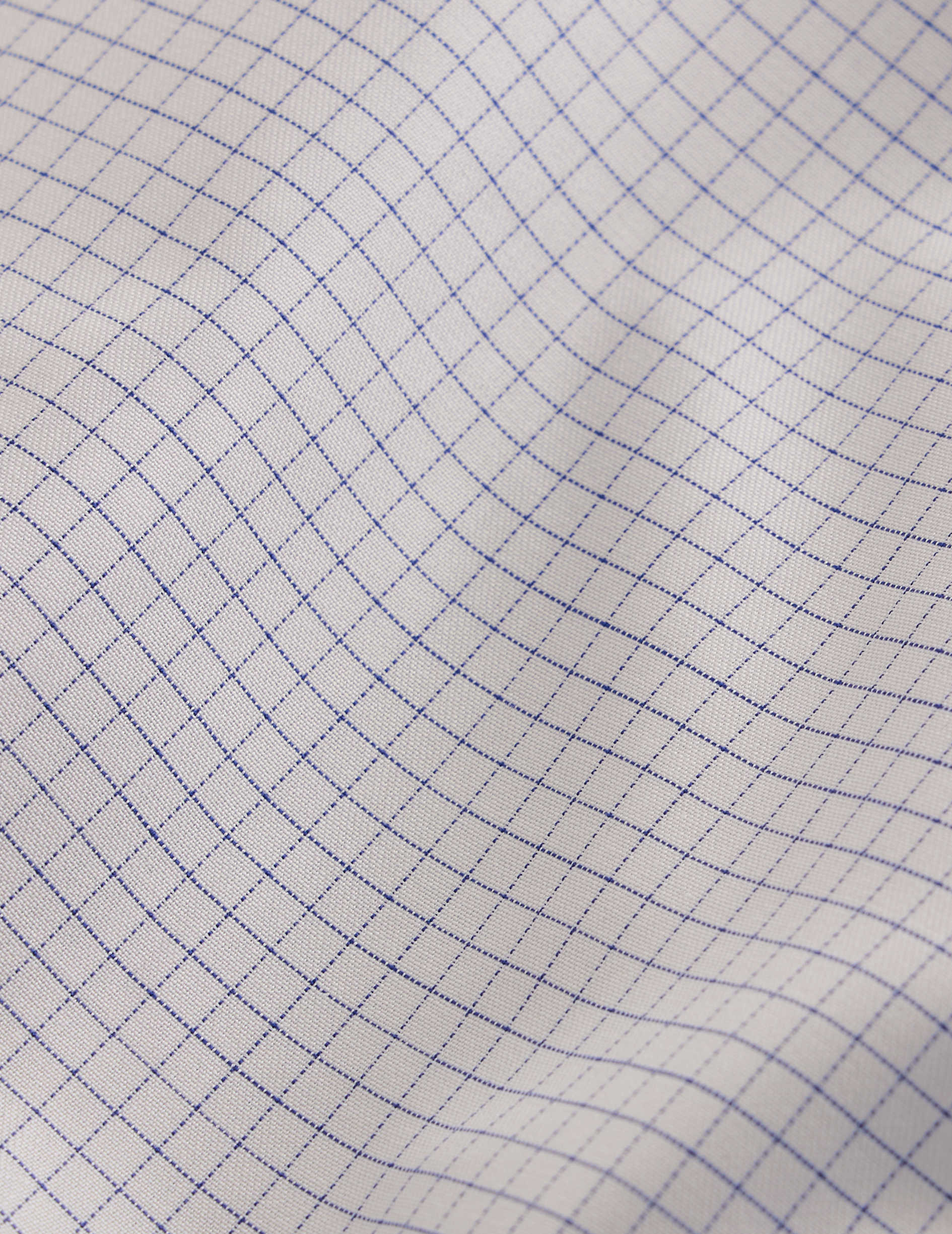 Chemise Semi-ajustée à carreaux bleu marine - Twill - Col Américain