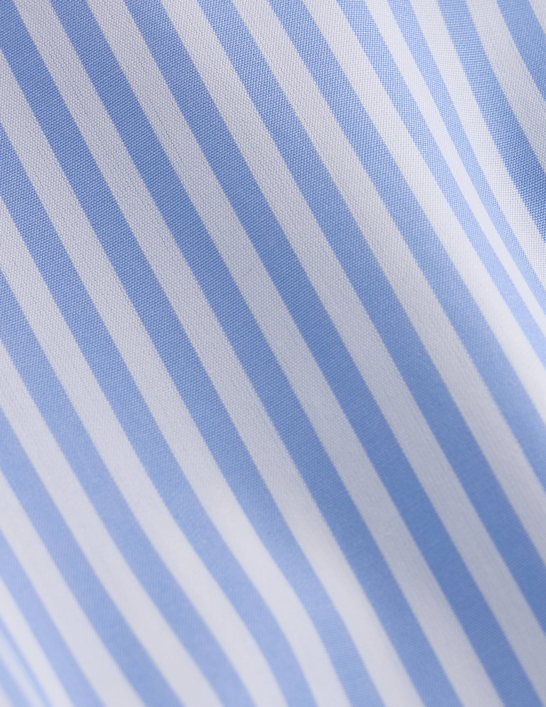 Chemise semi-ajustée rayée bleue - Popeline - Col Américain