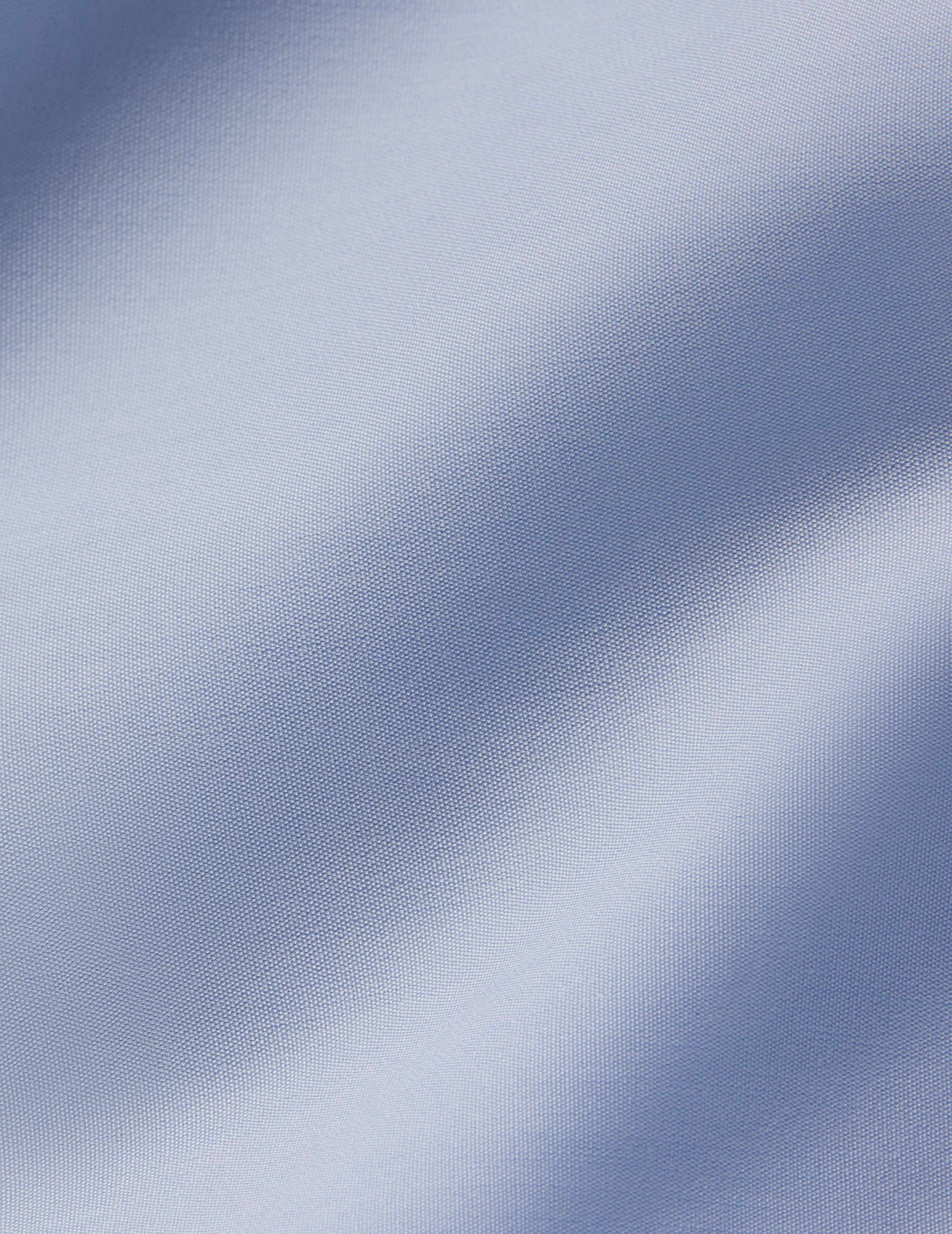 Chemise Carl bleue - Popeline - Col Droit ouvert