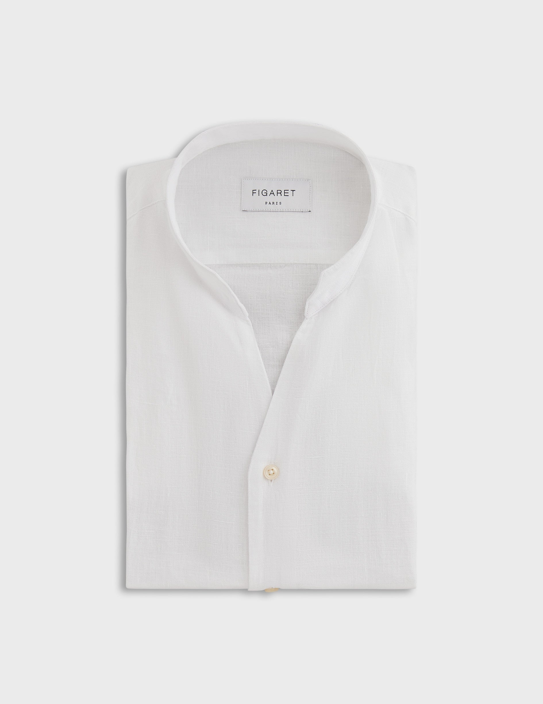 Chemise Carl en lin blanc - Lin - Col Droit ouvert