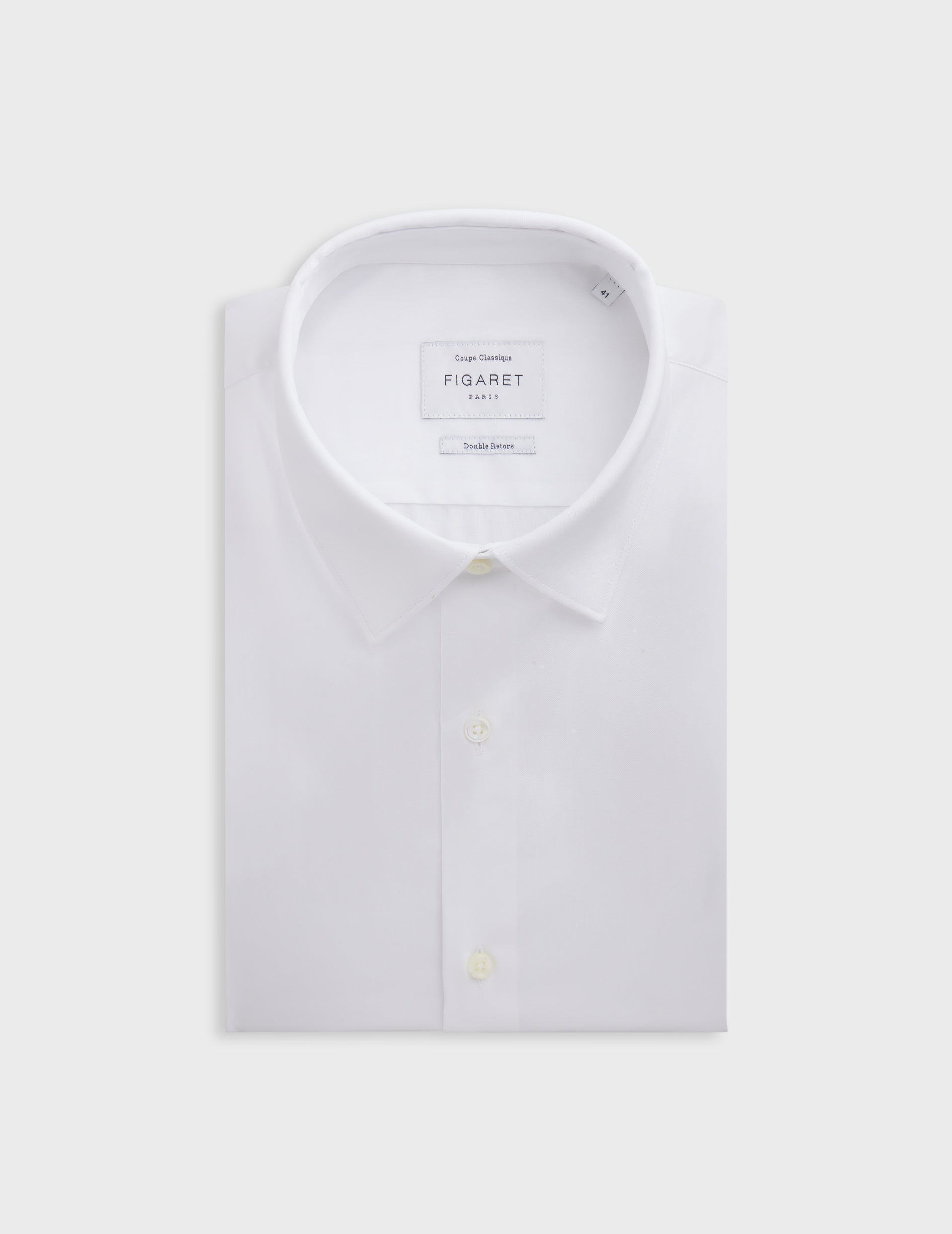Chemise Classique blanche - Pinpoint - Col Figaret - Poignets Mousquetaires