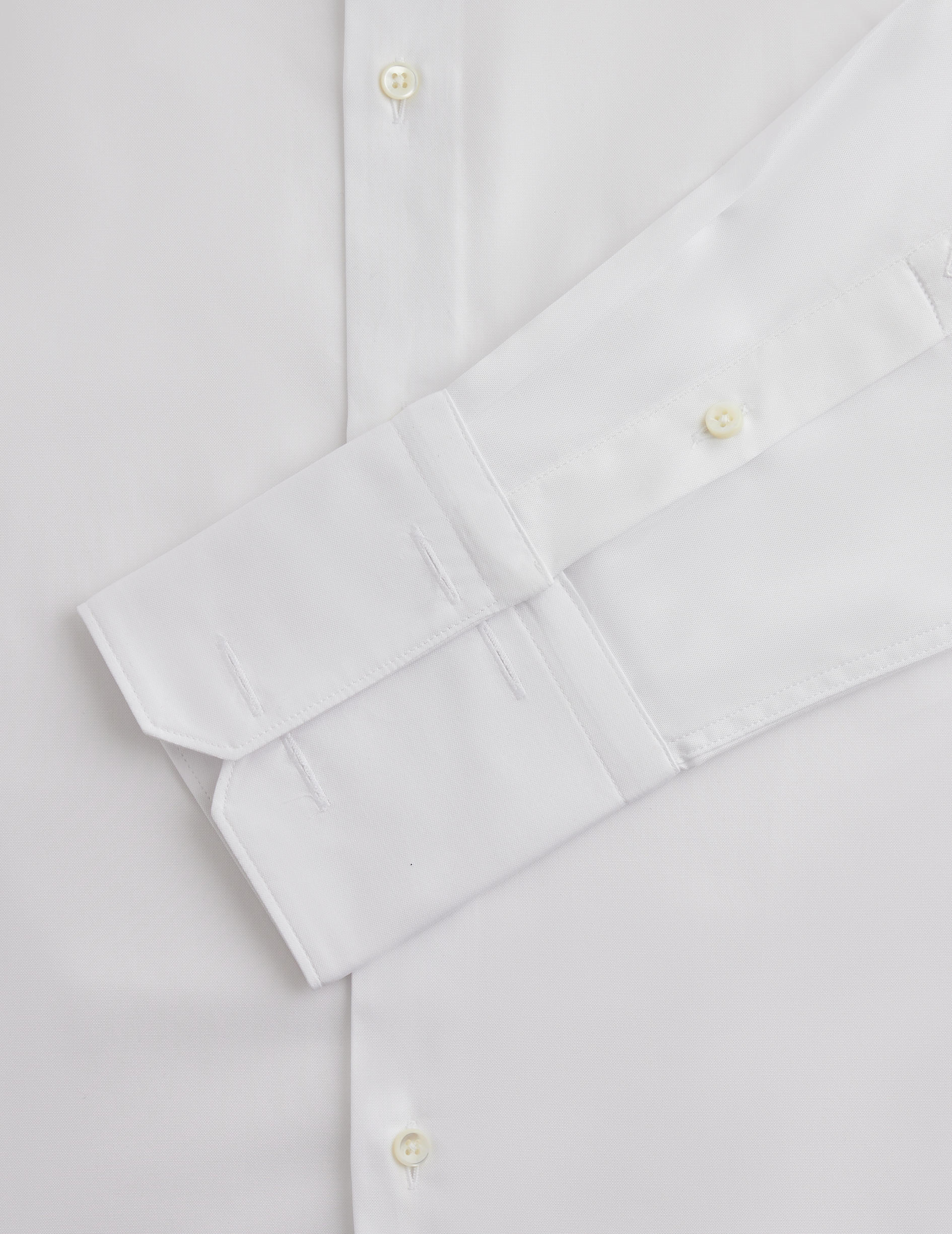 Chemise Classique blanche - Pinpoint - Col Figaret - Poignets Mousquetaires