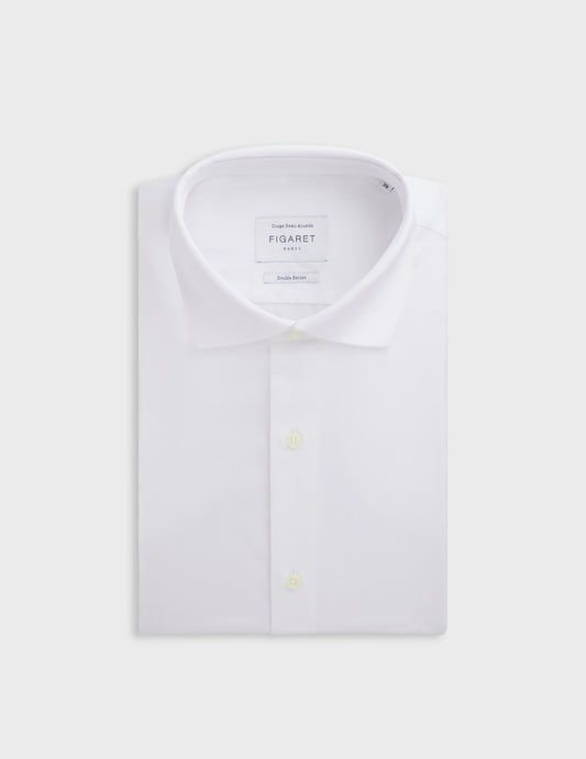 Semi-fitted white shirt - Pin point - Italian Collar