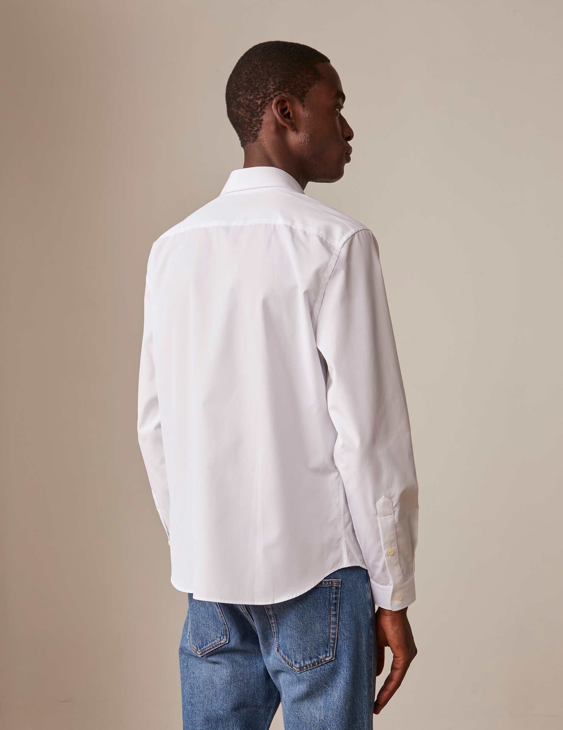 White "Je t'aime" shirt with red embroidery - Poplin - Figaret Collar