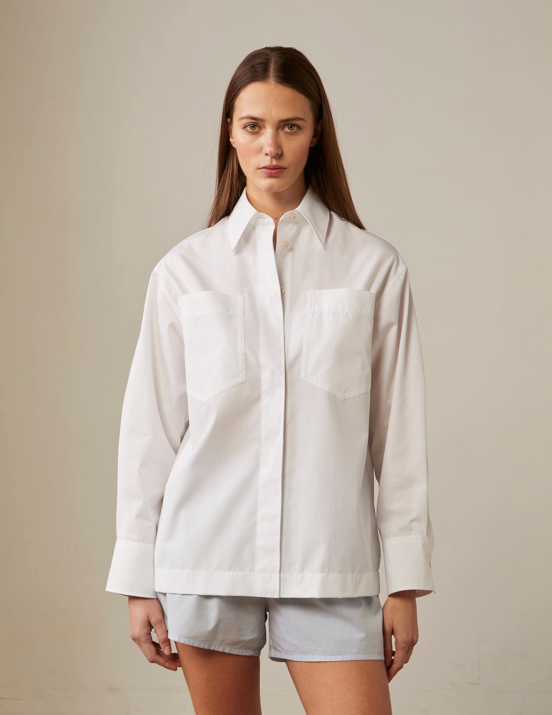 Faith white oversized shirt - Poplin