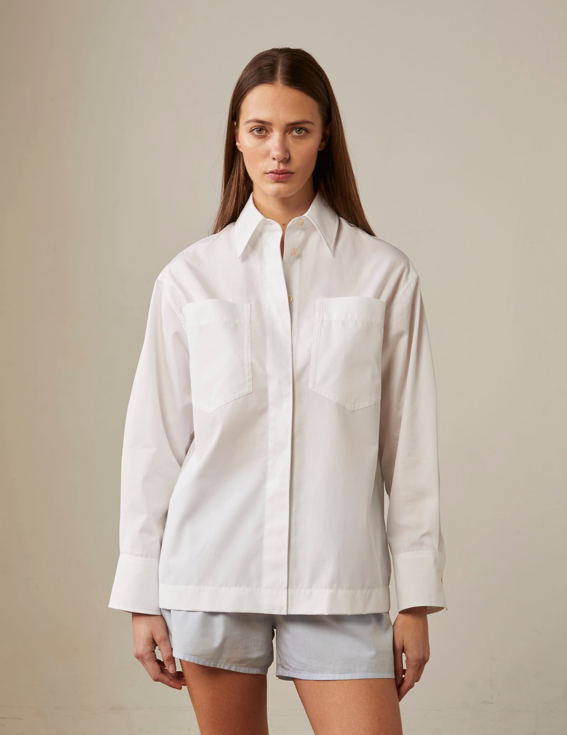white oversized Faith shirt - Poplin