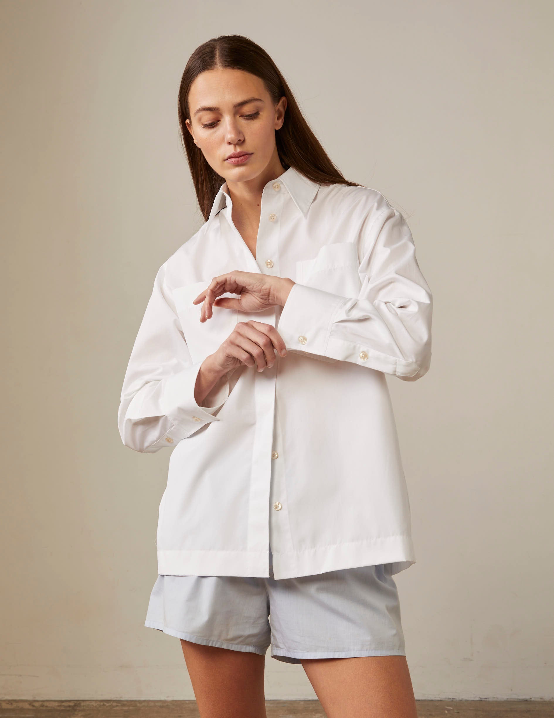 white oversized Faith shirt - Poplin