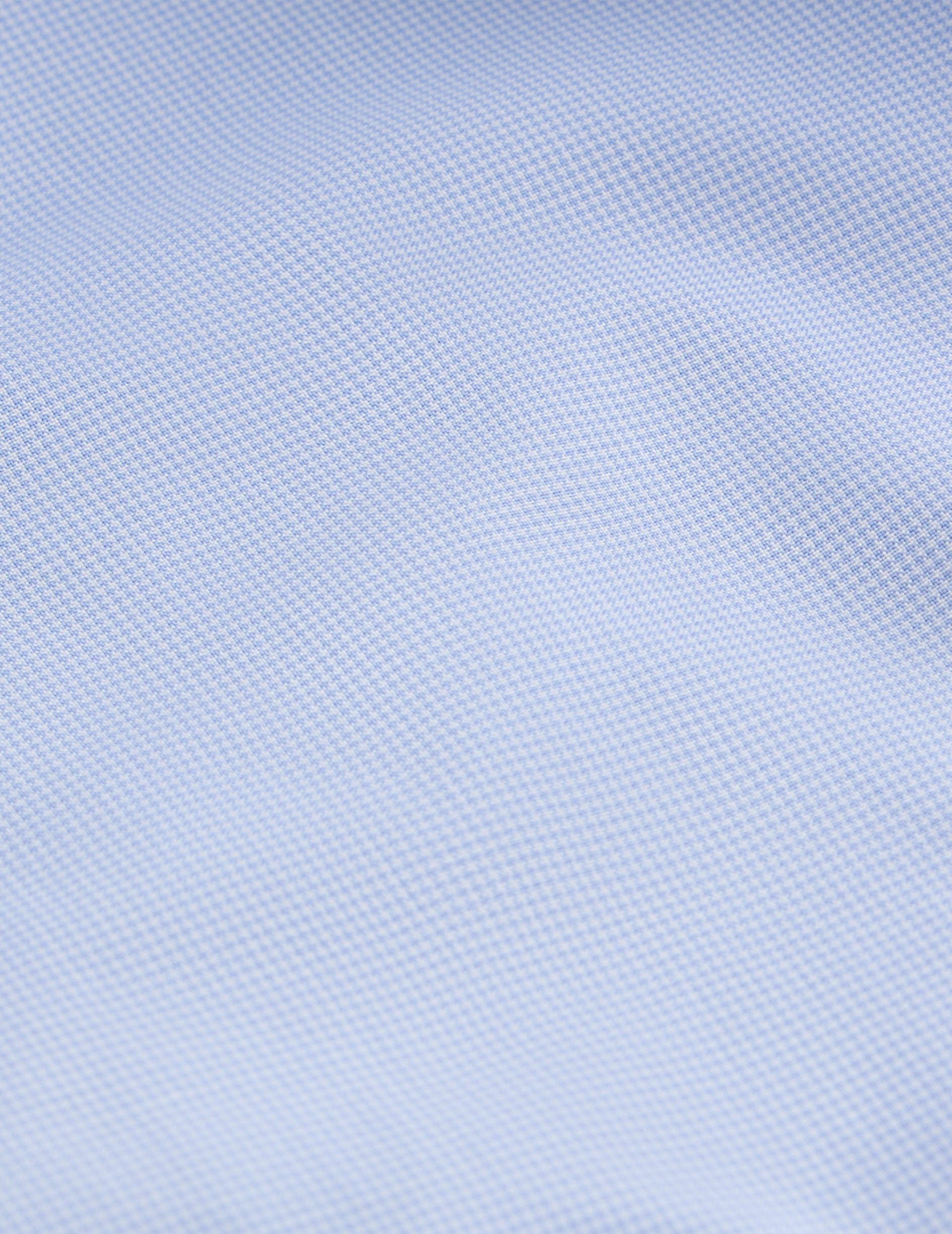 Chemise Ajustée bleue - Popeline - Col Figaret