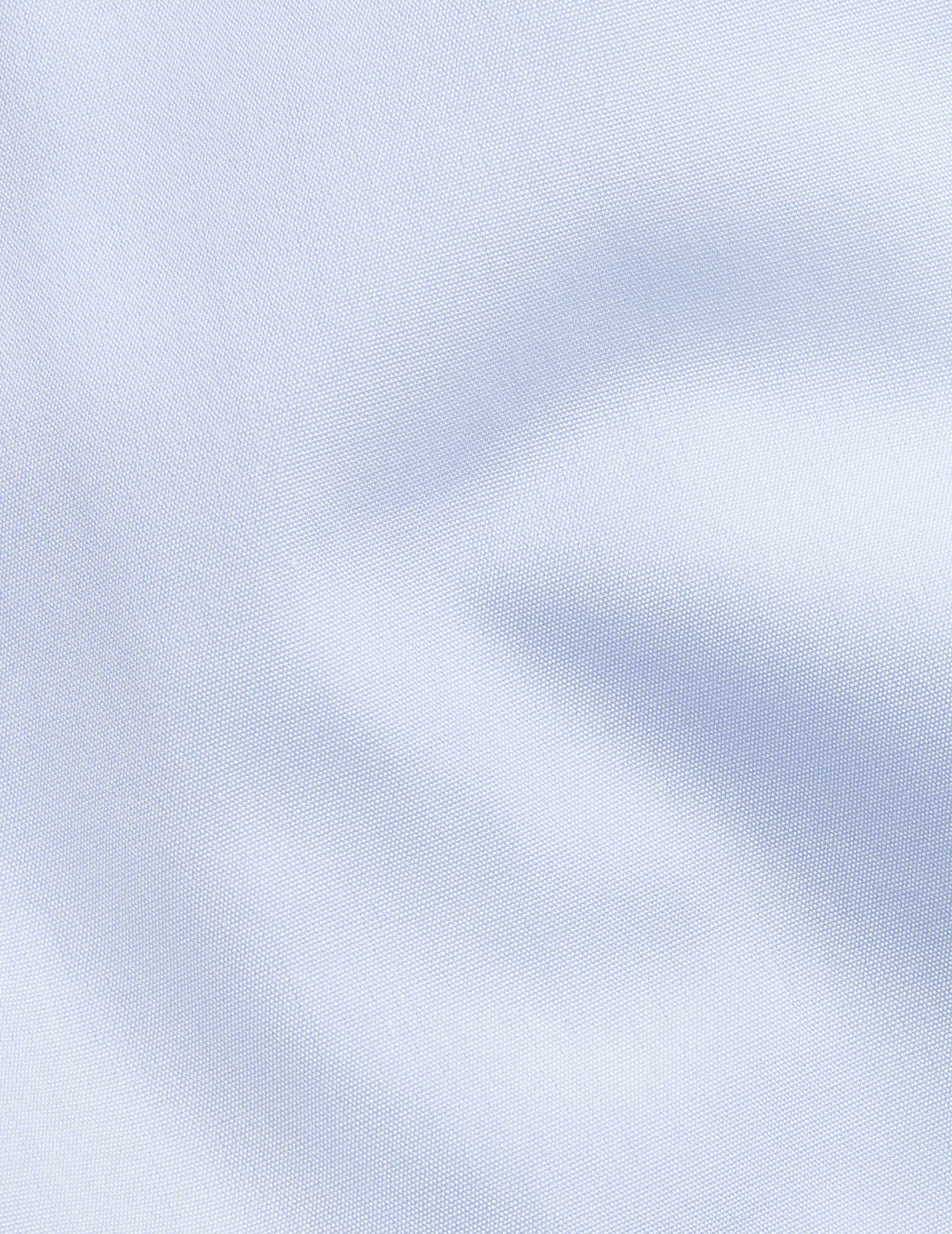 Chemise Semi-ajustée infroissable bleue - Popeline - Col Figaret
