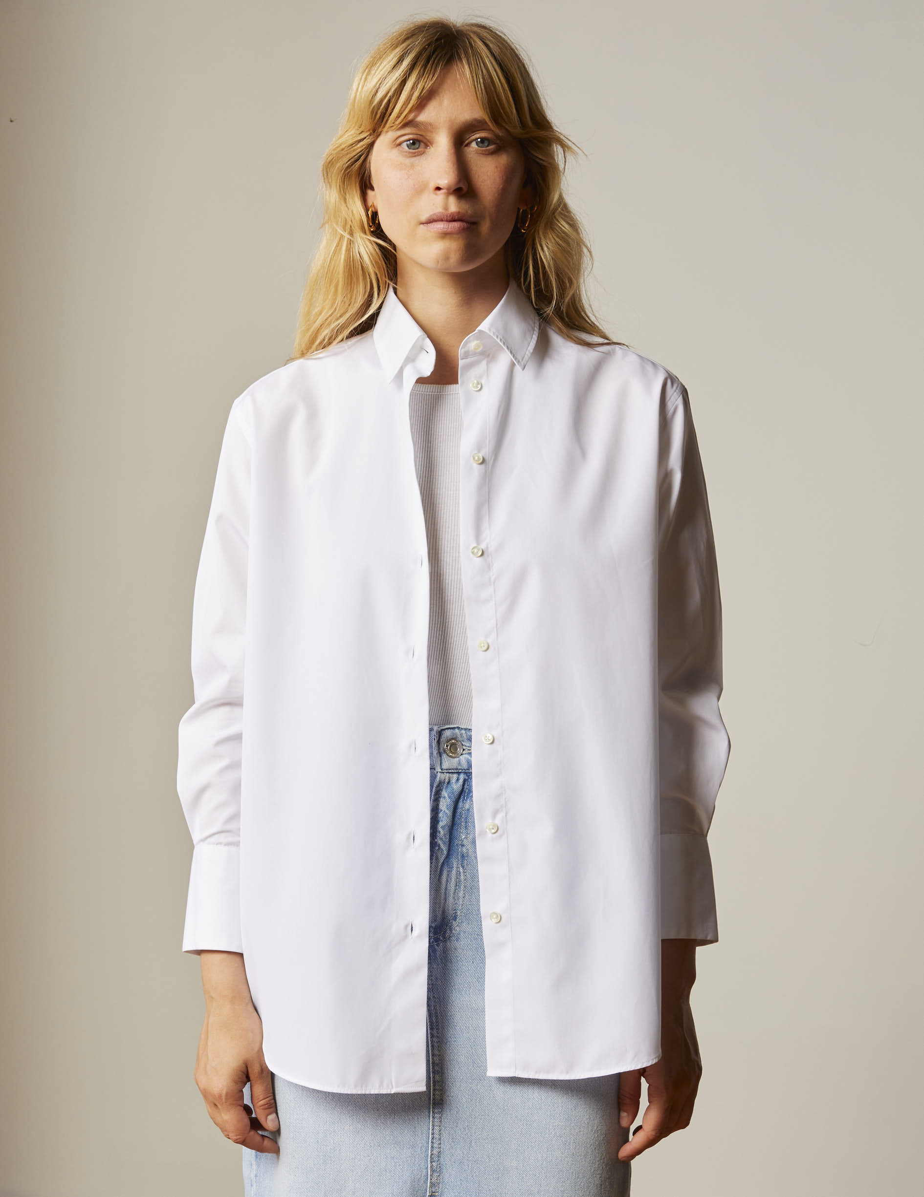 Oversized white Mathilde shirt - Poplin