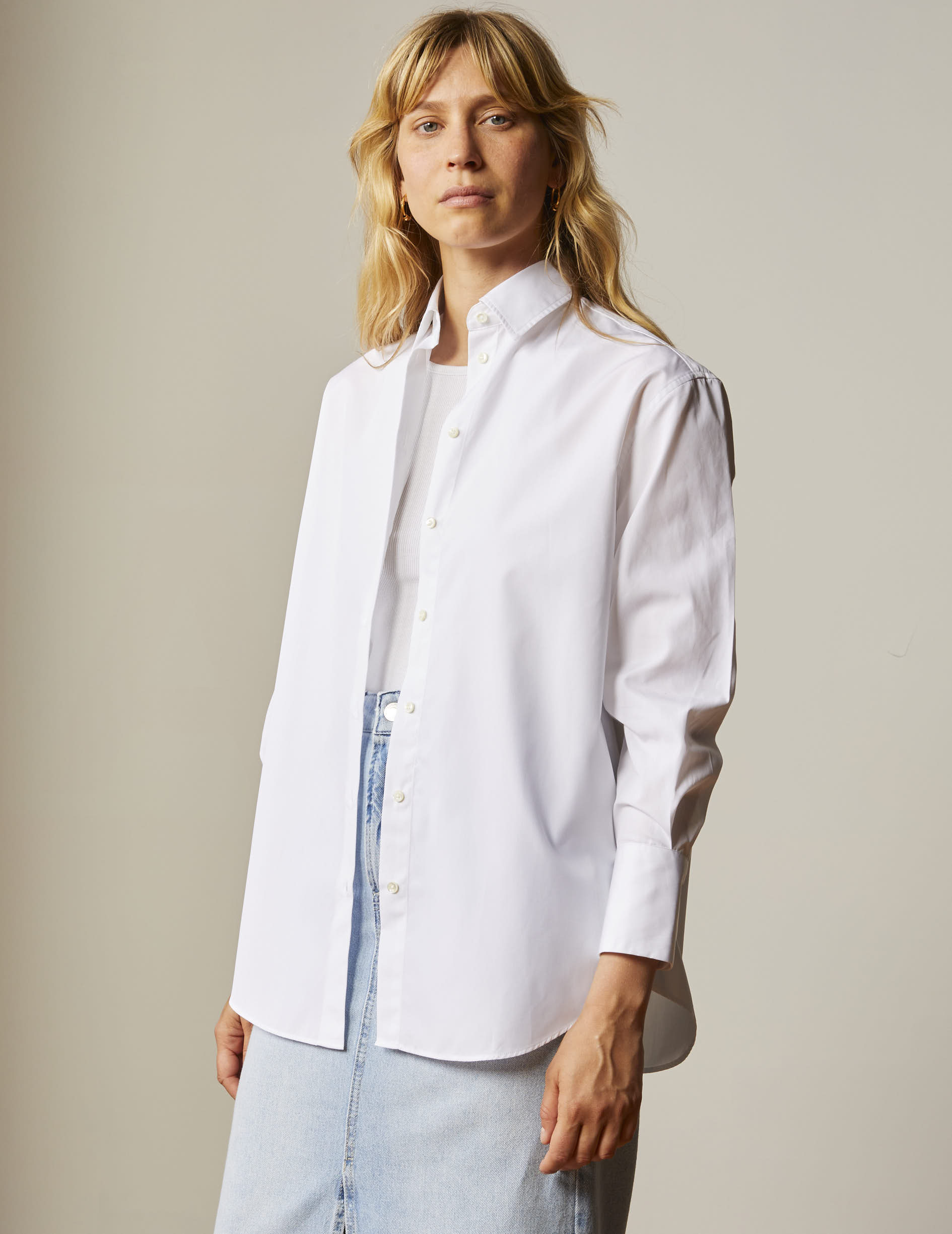 Chemise oversize mathilde blanche - Popeline