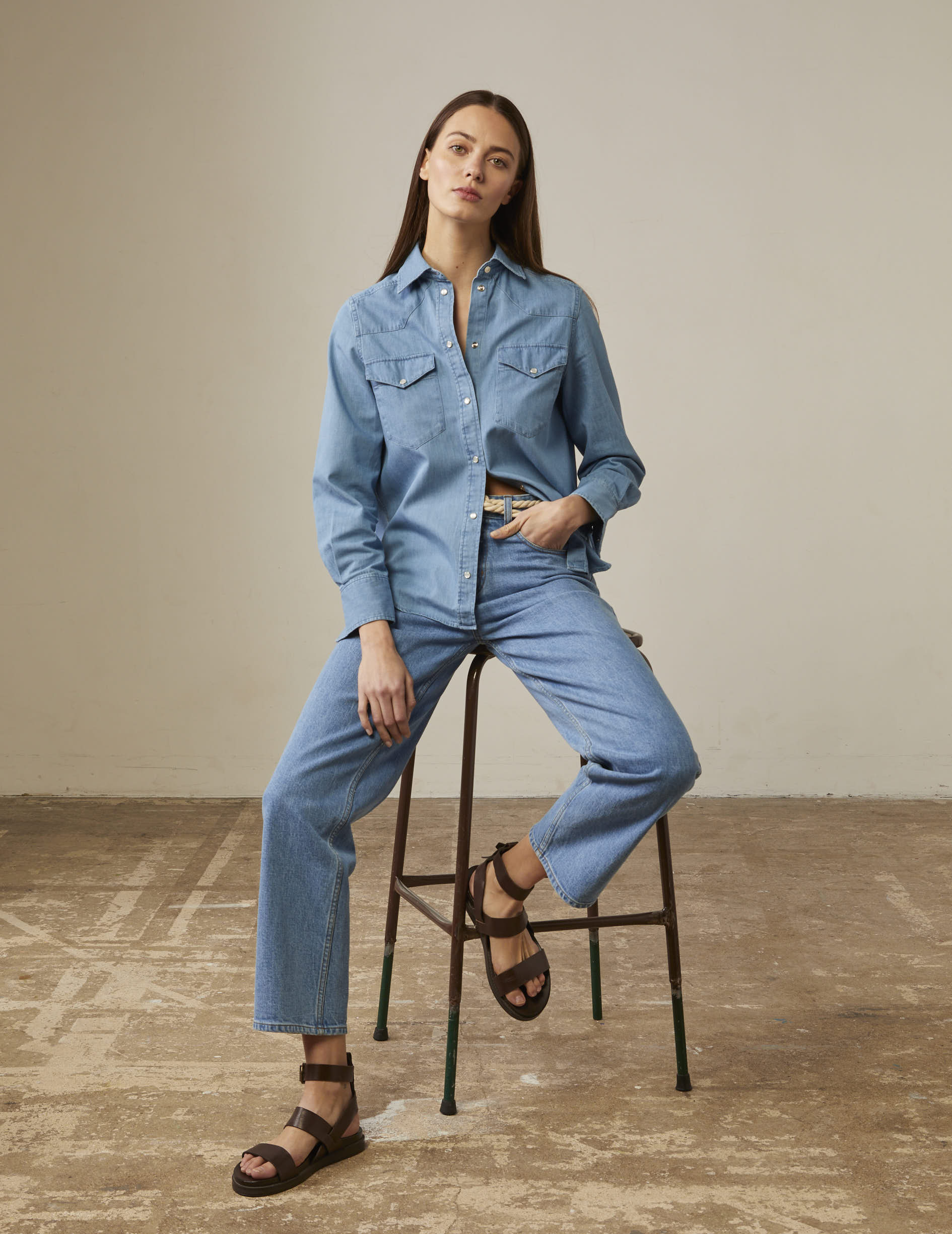 Jean Henora en denim bleu