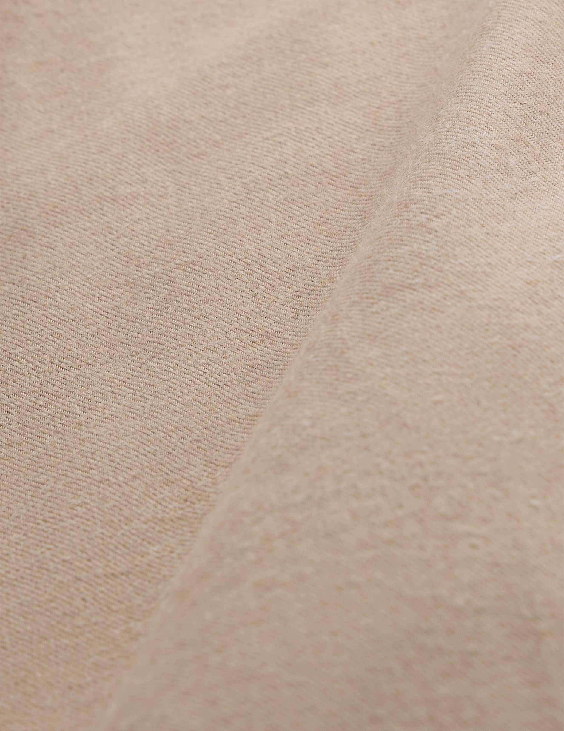 Chemise Carl en coton cachemire beige - Flanelle - Col Droit ouvert