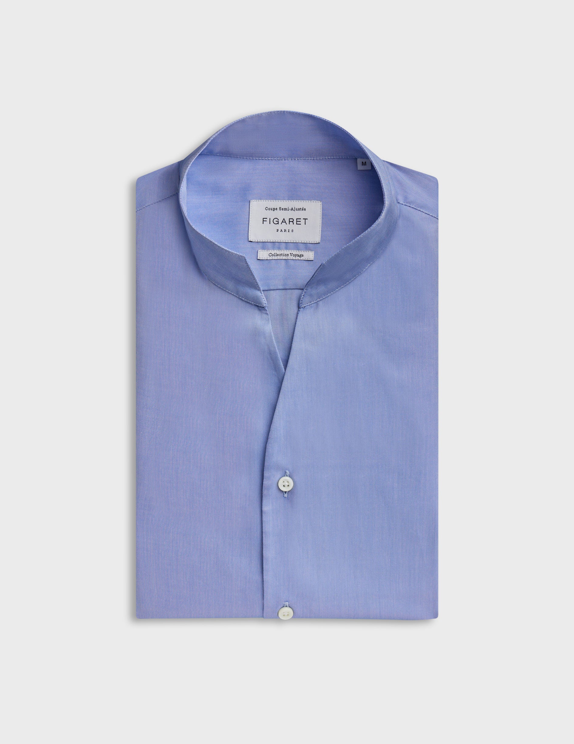 Blue Carl wrinkle-free shirt - Pin point - Open straight Collar