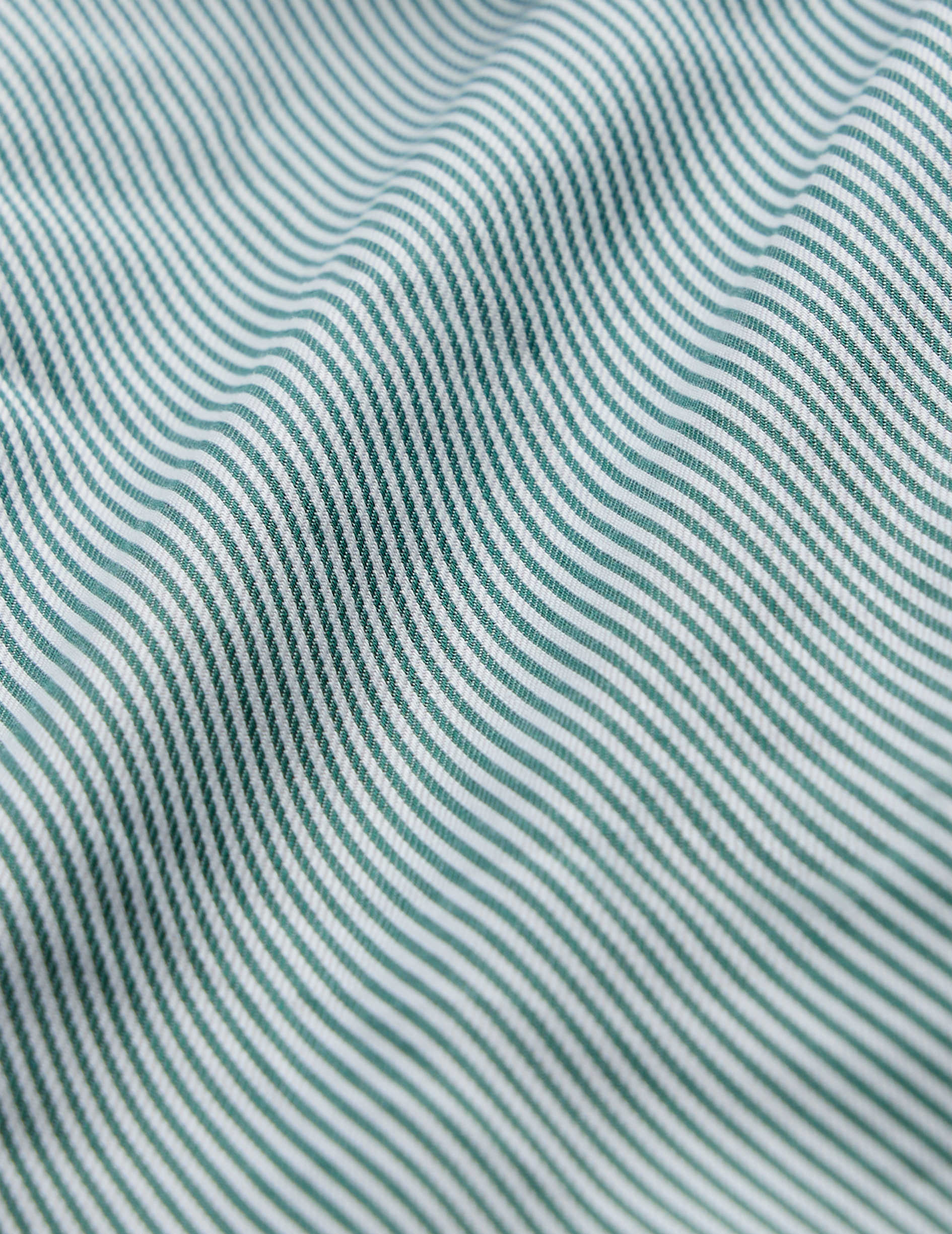 Chemise semi-ajustée Voyage verte - Twill - Col Figaret - Repassage facile