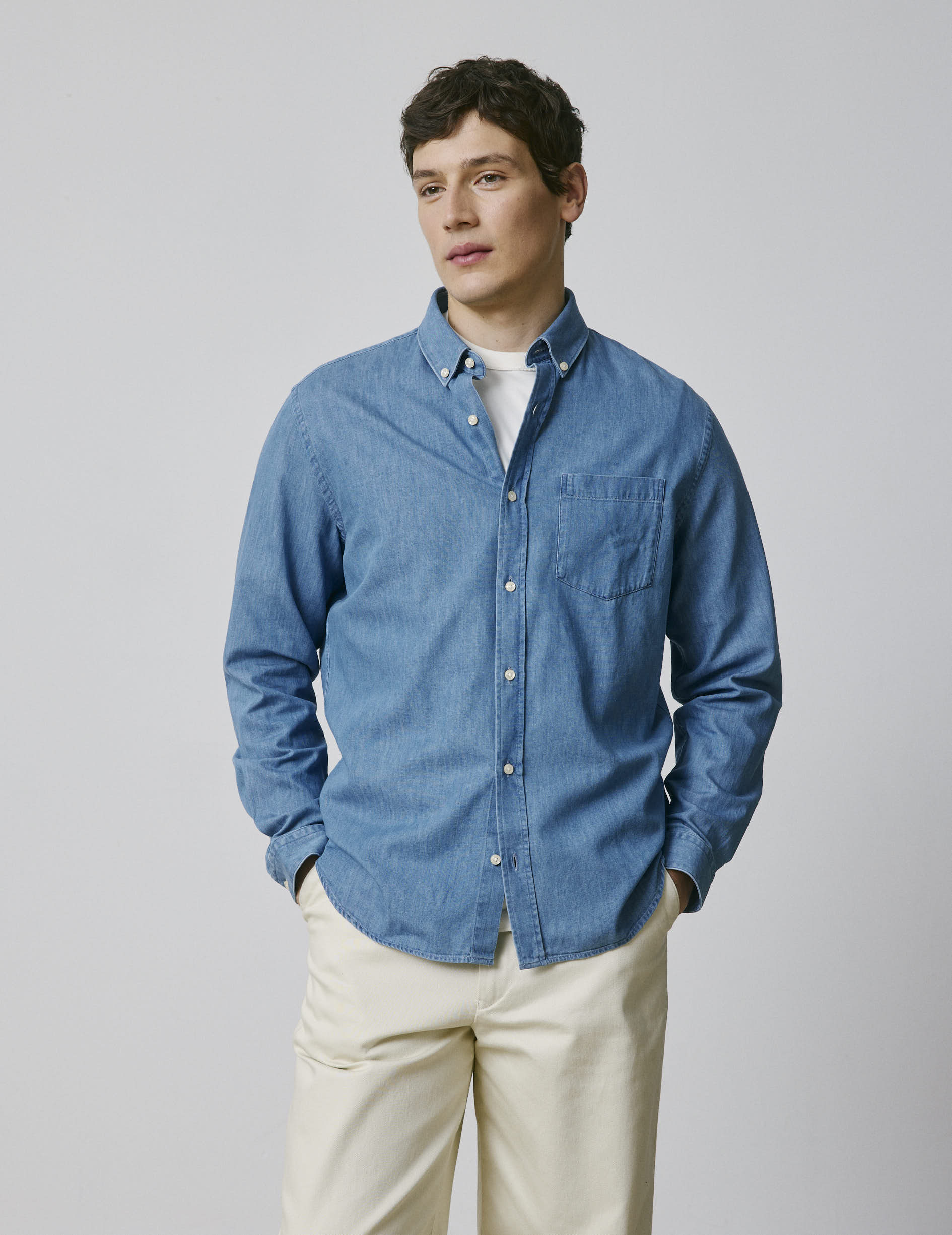 blue denim Gabriel shirt - Denim - American Collar