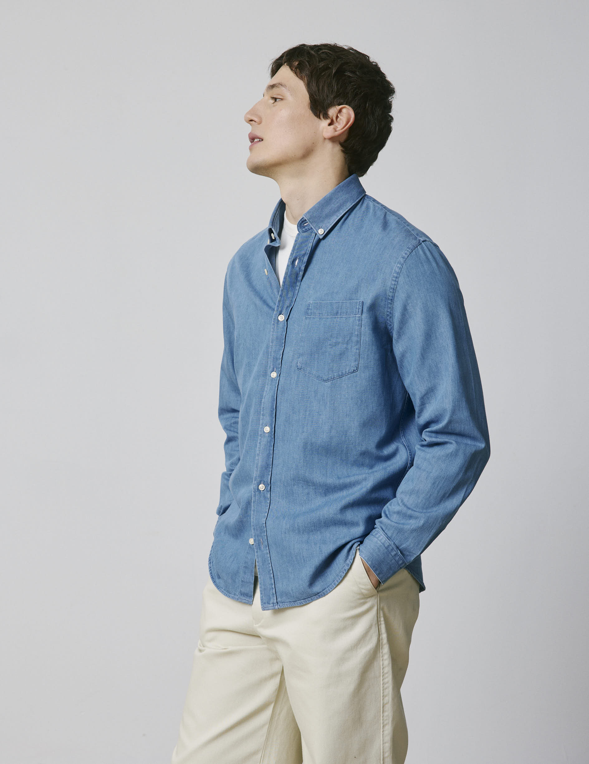 blue denim Gabriel shirt - Denim - American Collar