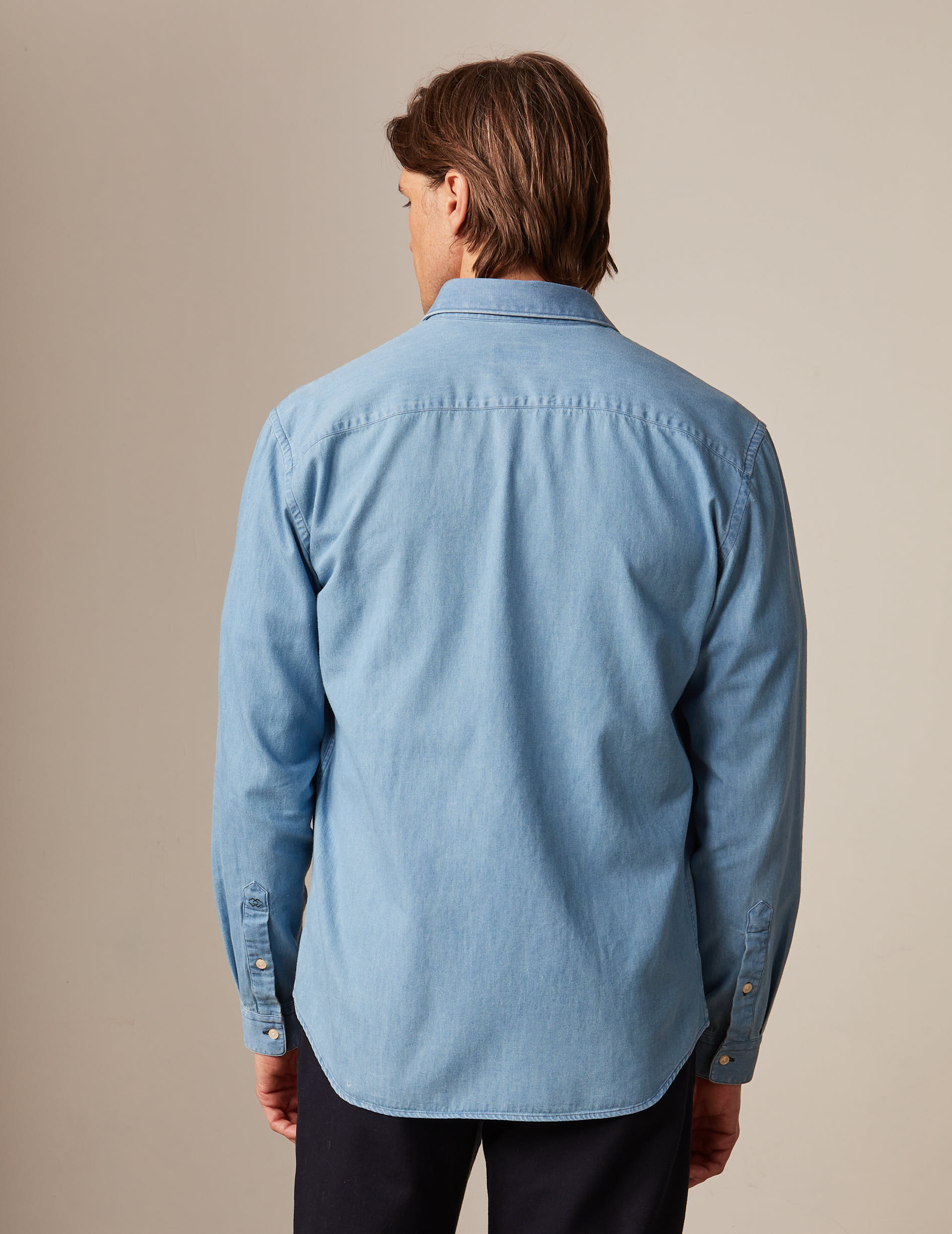 Chemise gabriel en denim bleu - Denim - Col Américain