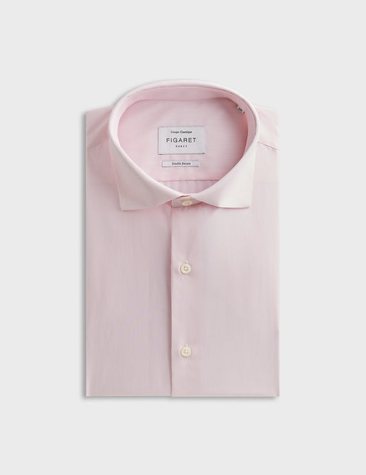 Classic pink striped shirt - Poplin - Italian Collar
