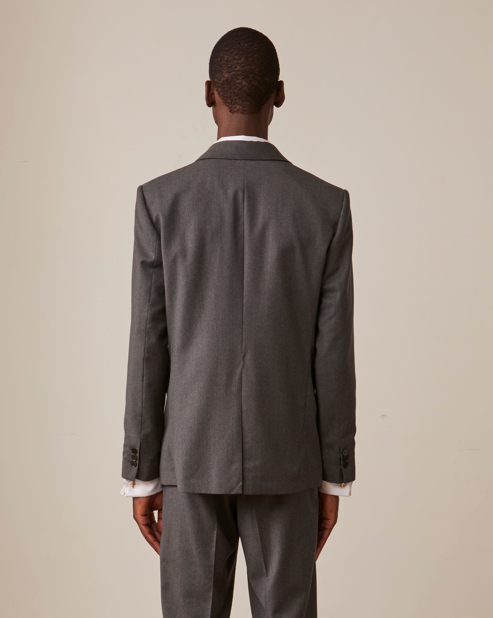Veste de costume gordon en twill de laine gris
