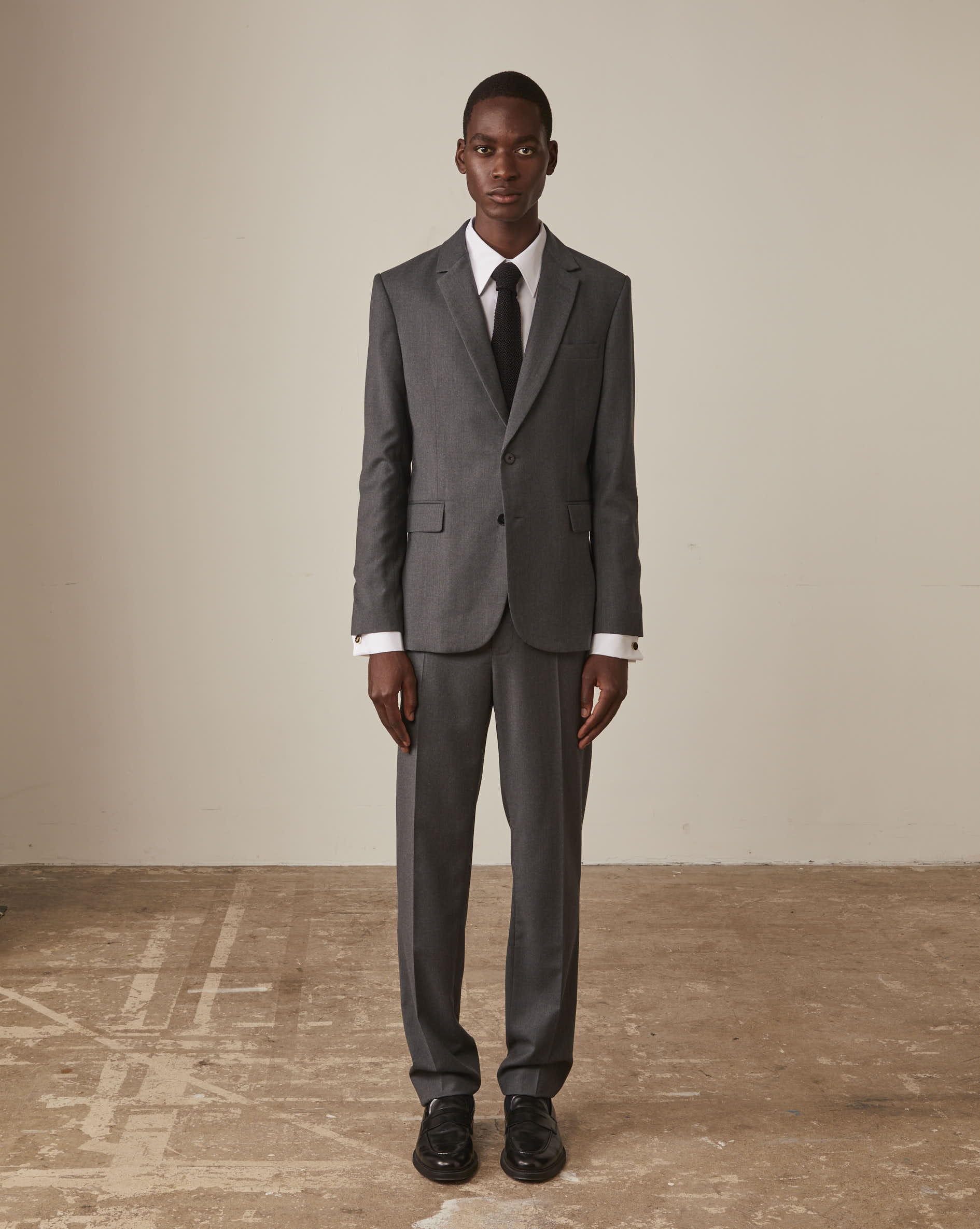 Veste de costume gordon en twill de laine gris