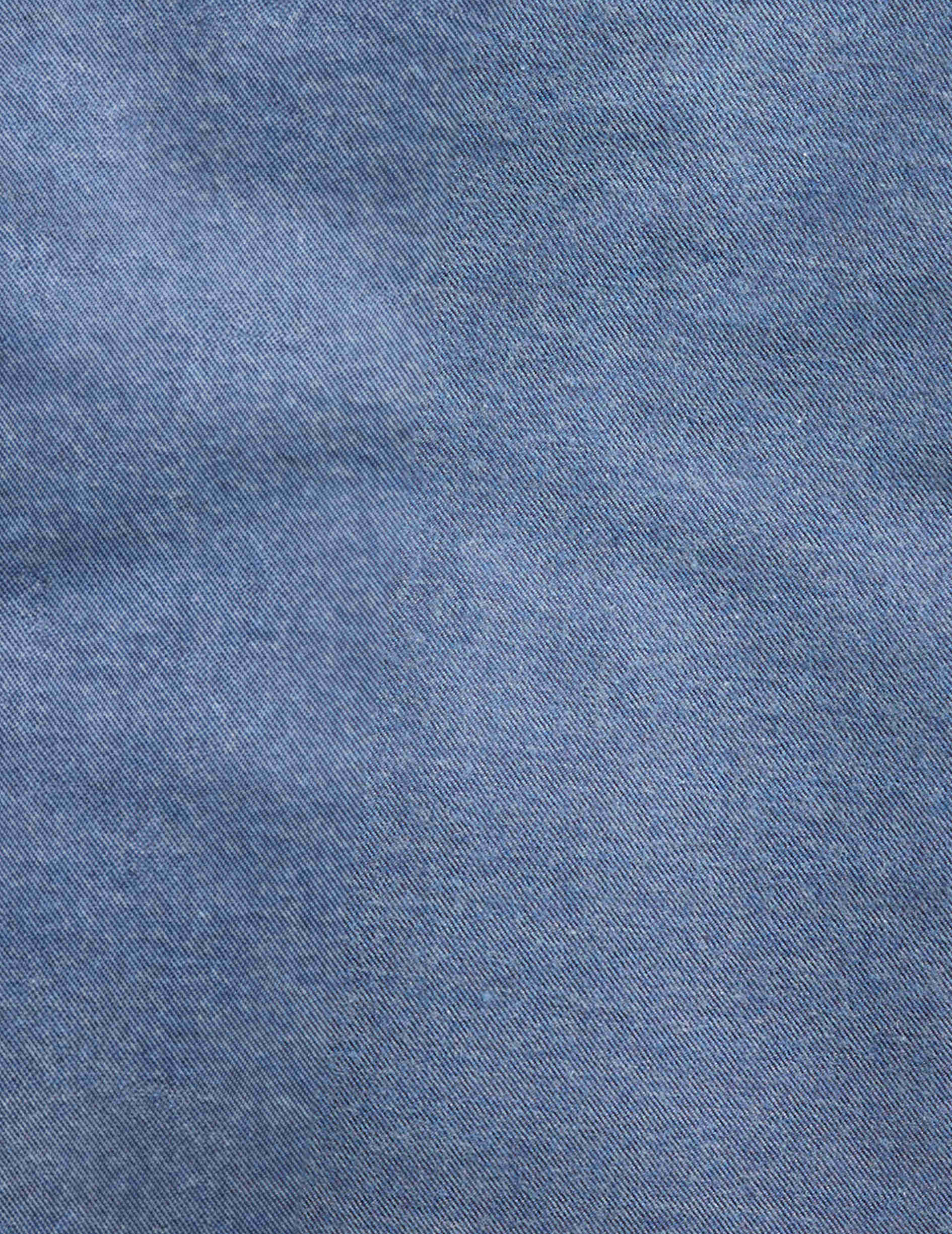Chemise mixte "je t'aime" en coton et cachemire bleu - Flanelle - Col Figaret