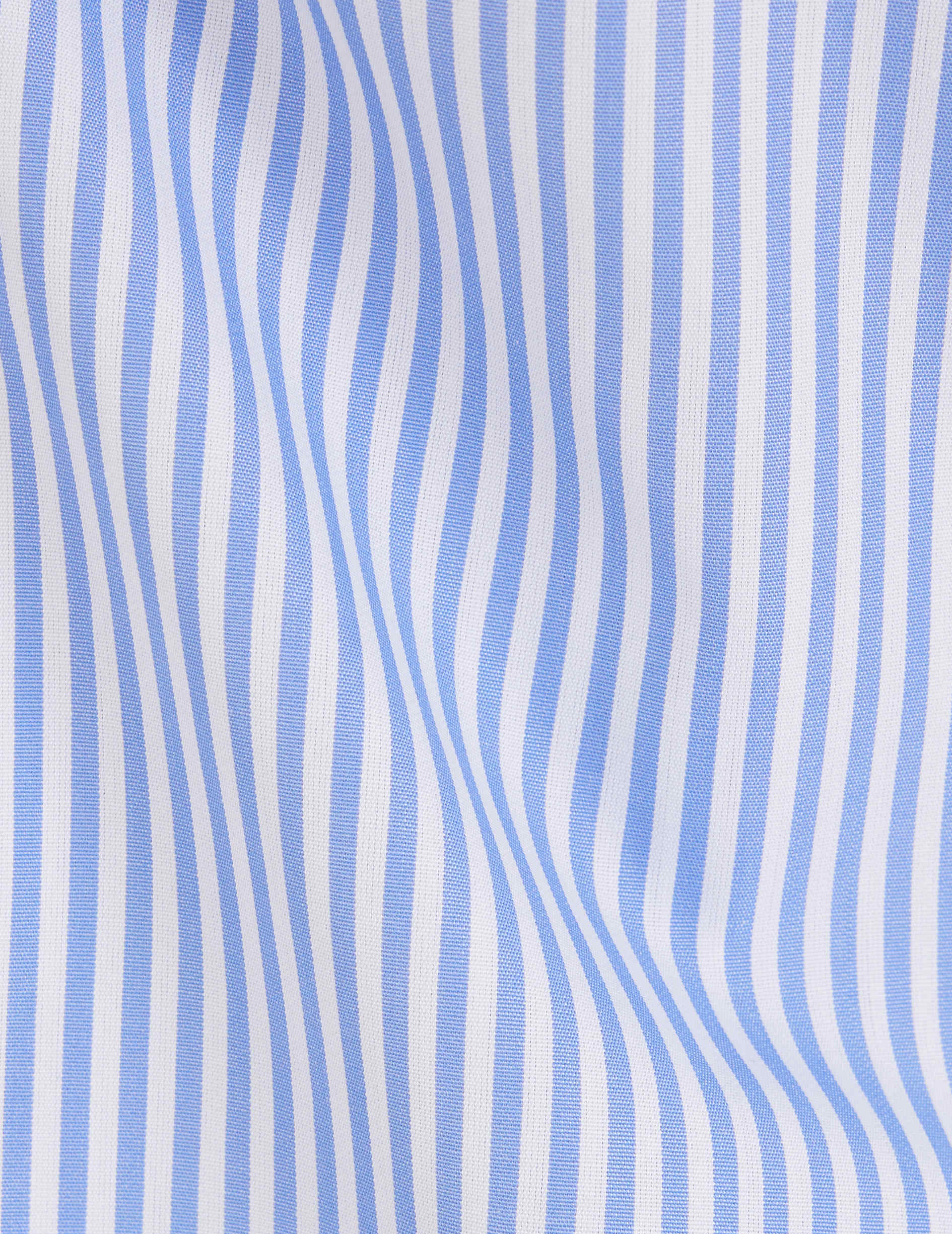 Striped blue Hannie shirt - Poplin - Long Collar