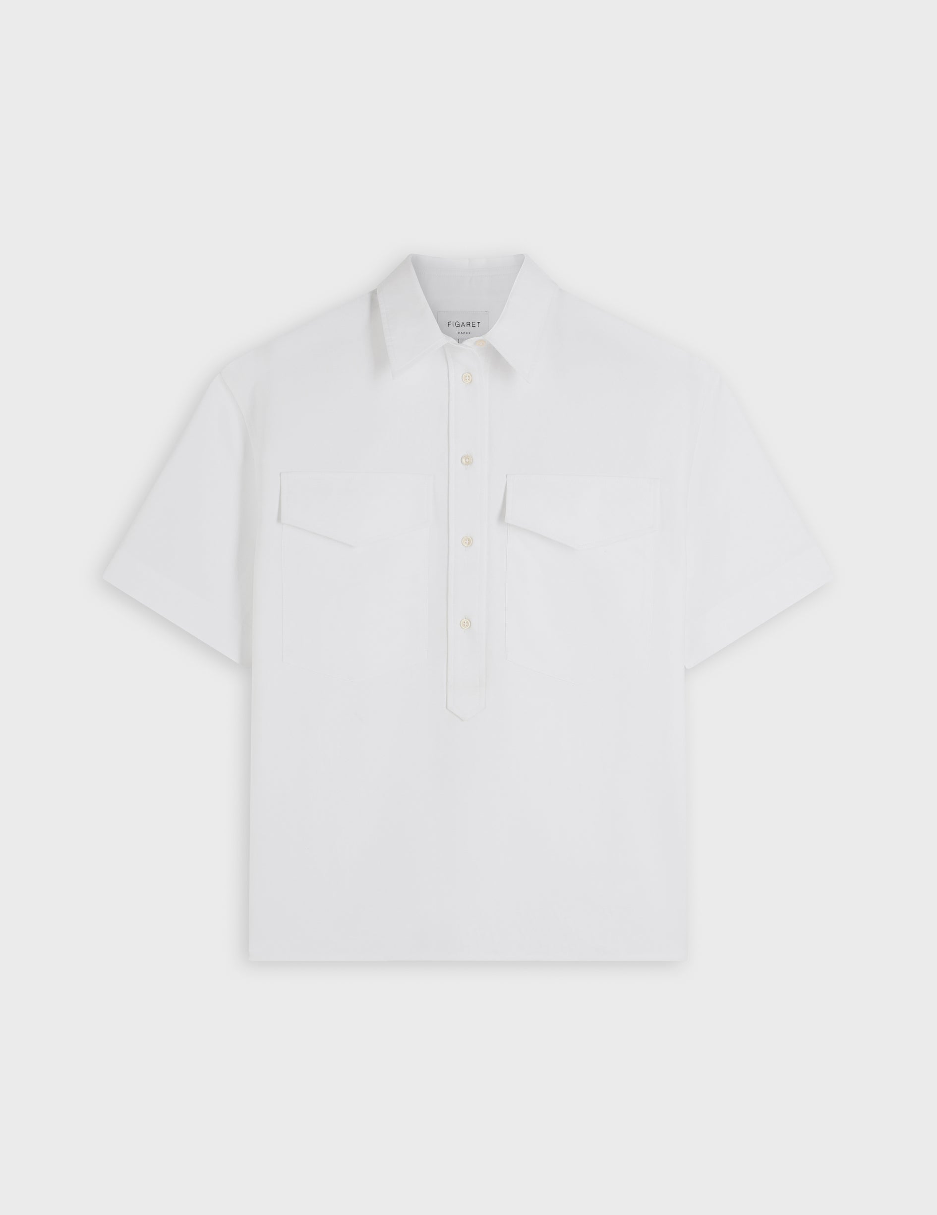 Short sleeve white Hillary shirt - Oxford - Shirt Collar