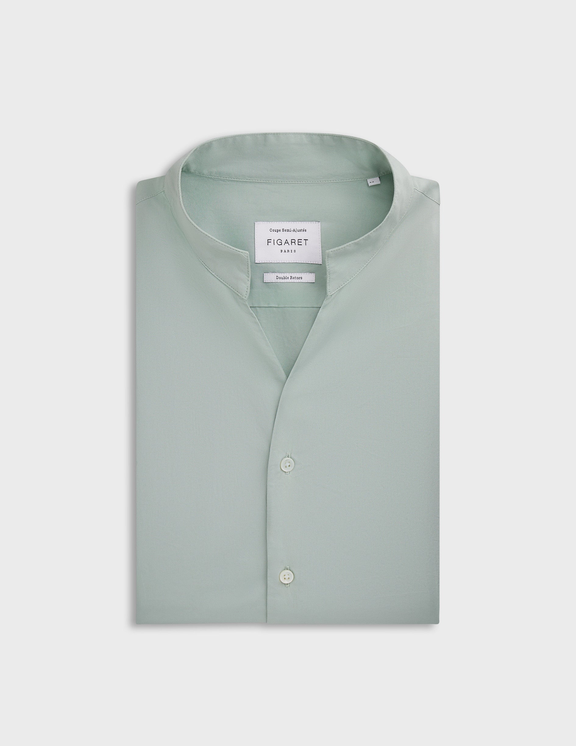 Light green Carl shirt - Poplin - Open straight Collar