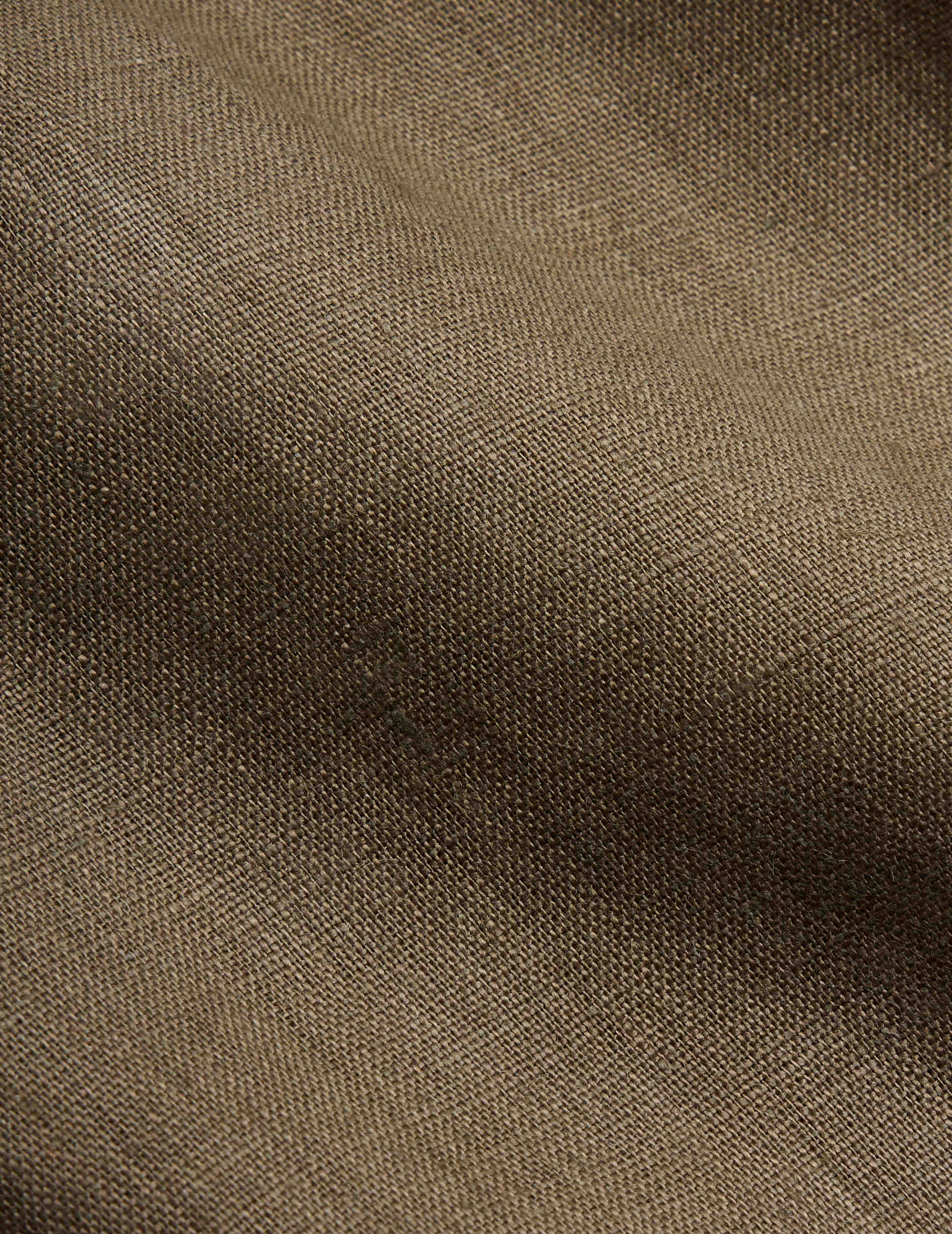 Chemise Carl en lin kaki - Lin - Col Droit ouvert