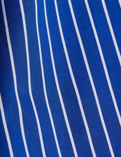 Chemise ajustée rayée bleu marine